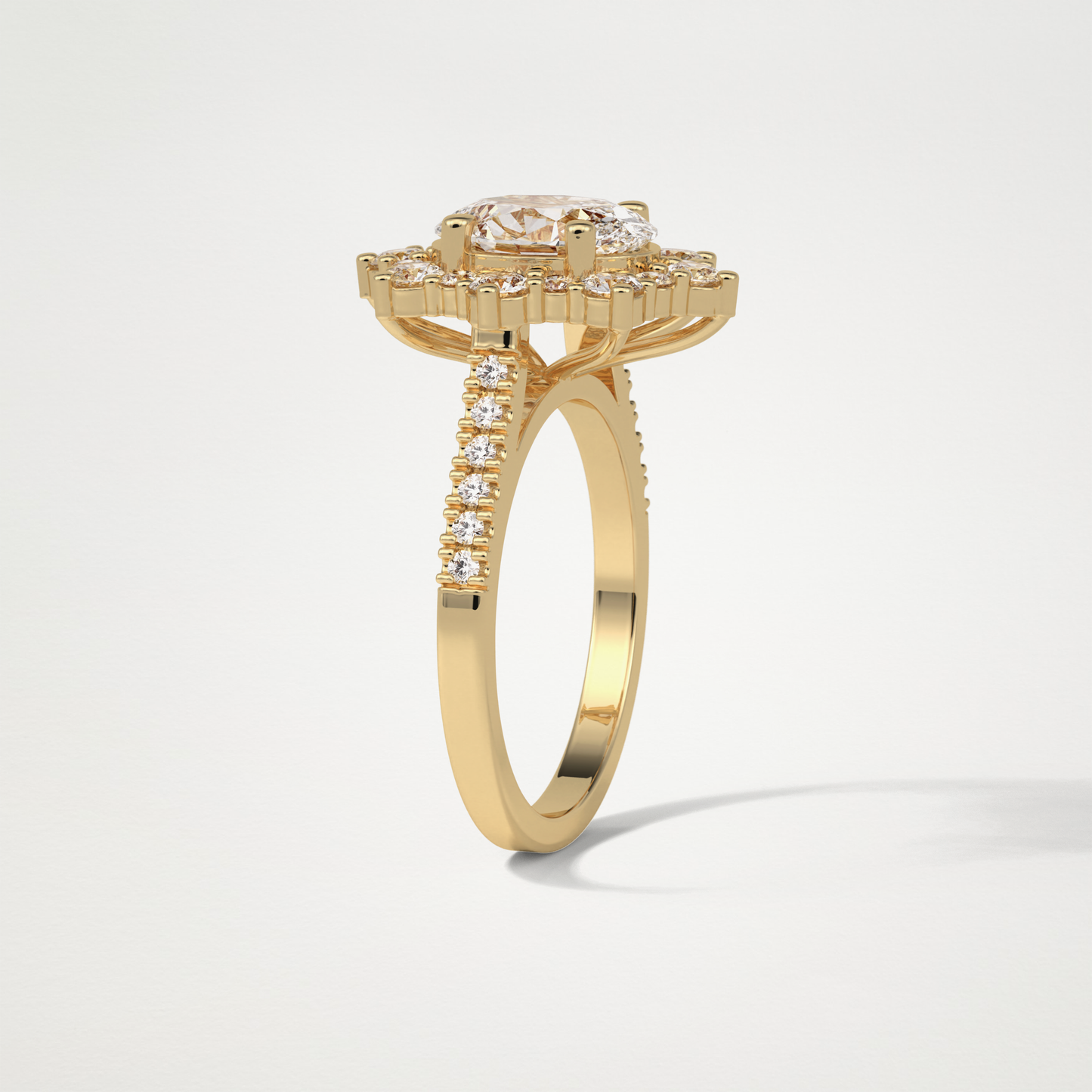 Oval Cluster Moissanite Engagement Ring – 1.91 CT Lab-Created Brilliance in 10K/14K/18K Gold