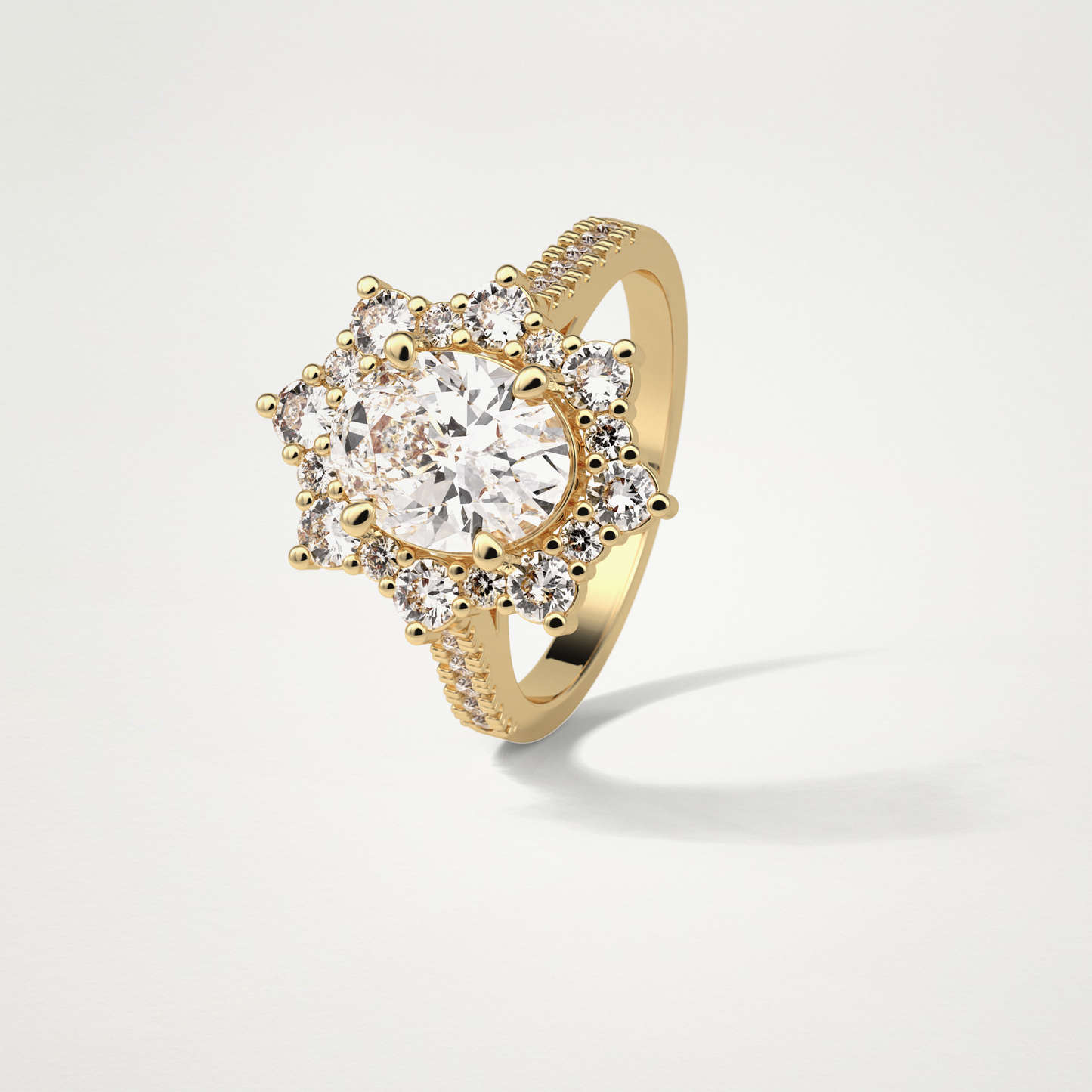 Oval Cluster Moissanite Engagement Ring – 1.91 CT Lab-Created Brilliance in 10K/14K/18K Gold