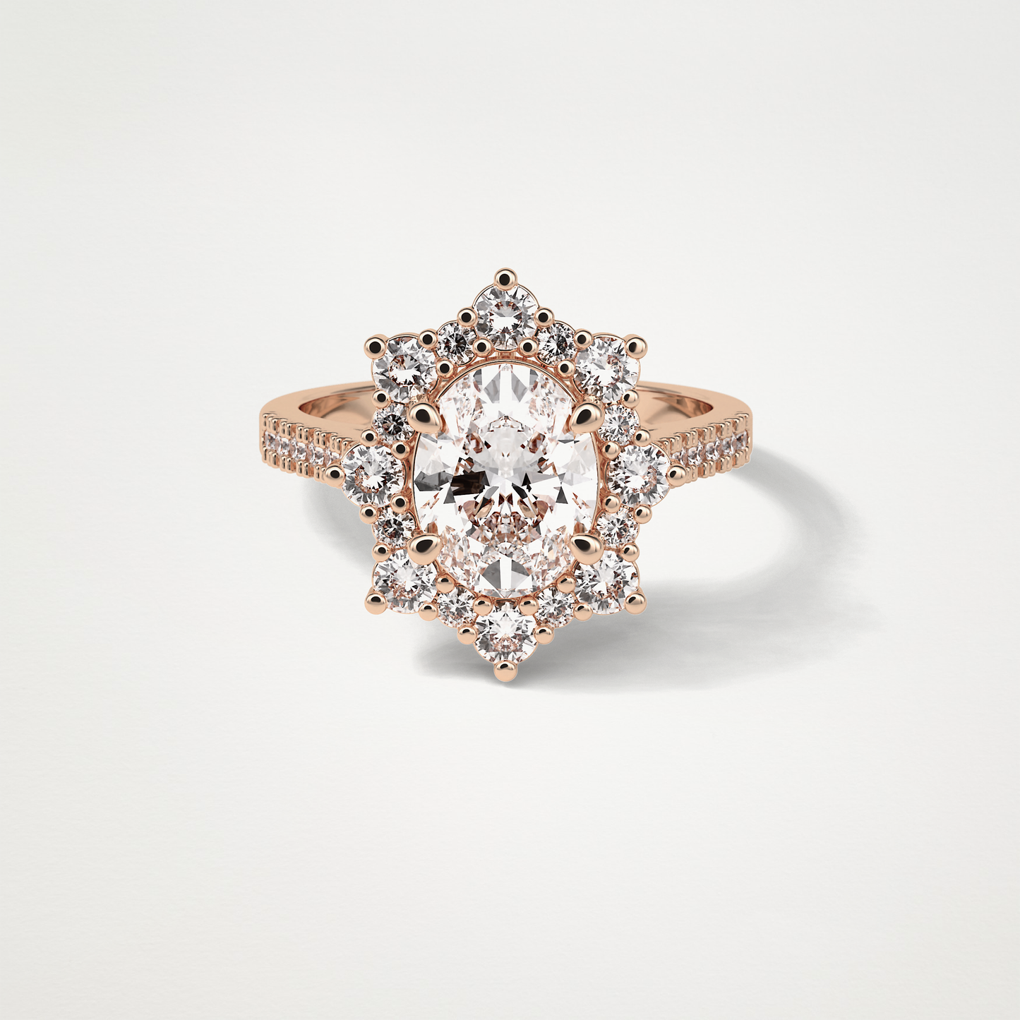 Oval Cluster Moissanite Engagement Ring – 1.91 CT Lab-Created Brilliance in 10K/14K/18K Gold