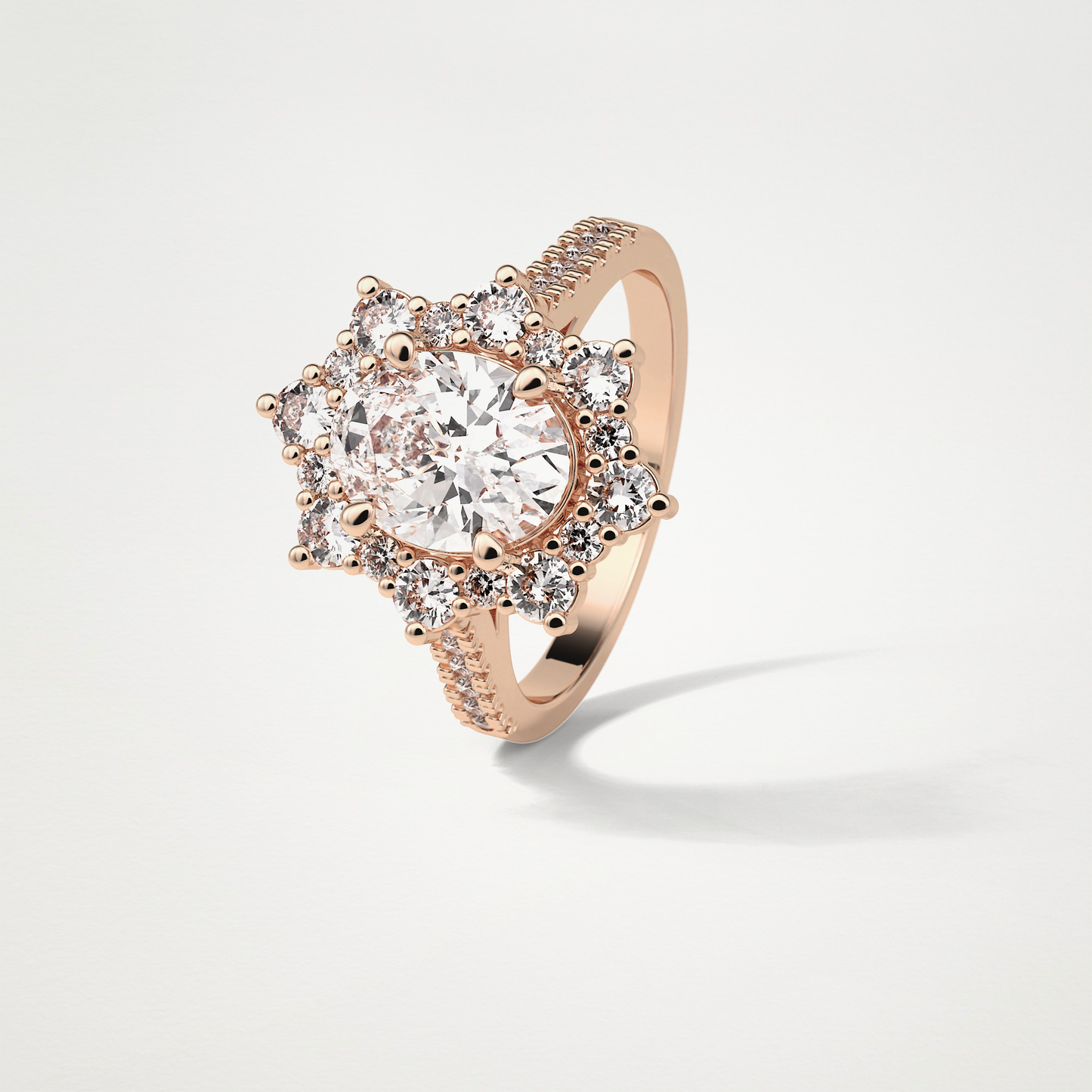 Oval Cluster Moissanite Engagement Ring – 1.91 CT Lab-Created Brilliance in 10K/14K/18K Gold