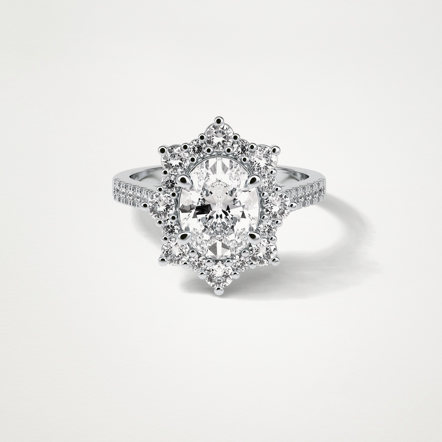 Oval Cluster Moissanite Engagement Ring – 1.91 CT Lab-Created Brilliance in 10K/14K/18K Gold