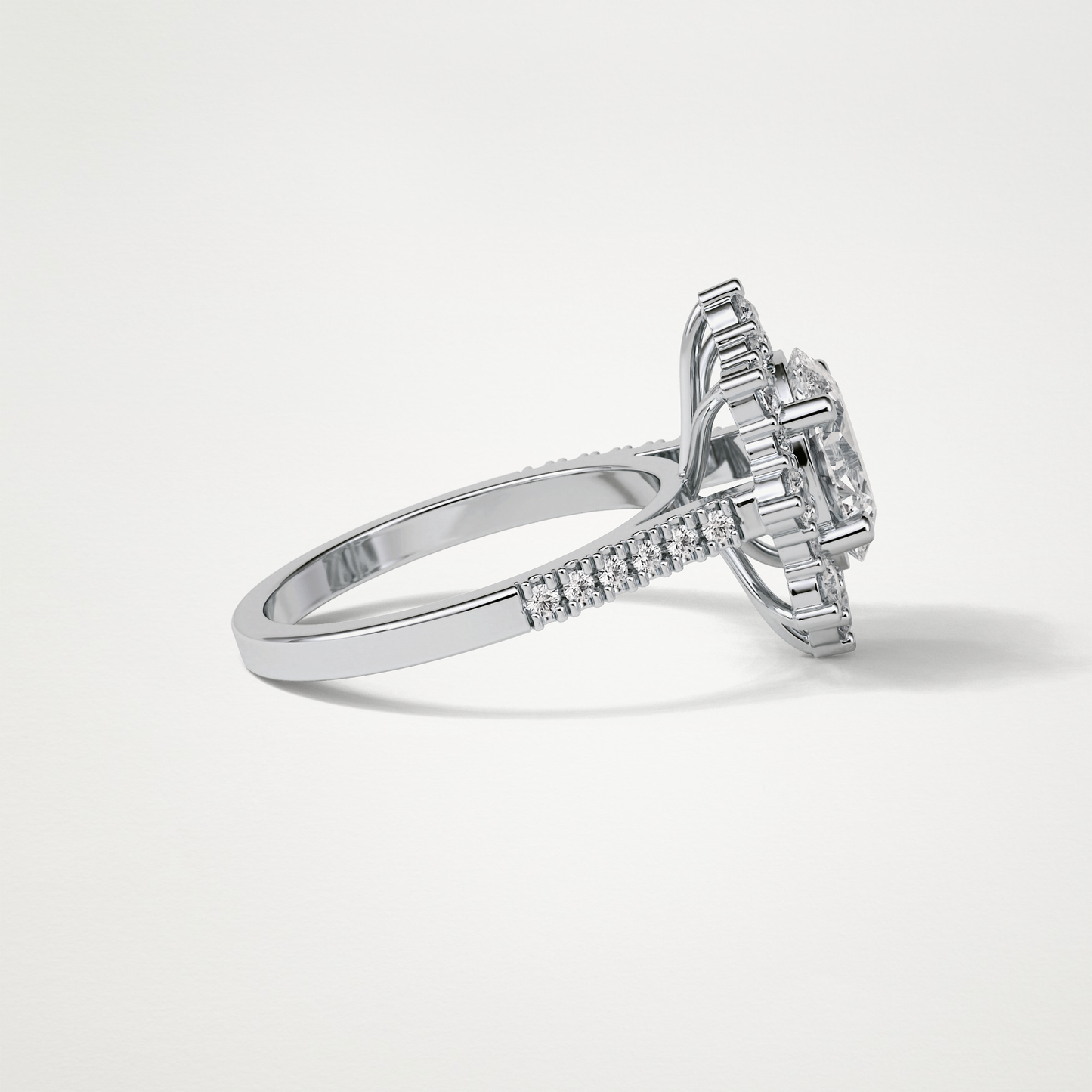 Oval Cluster Moissanite Engagement Ring – 1.91 CT Lab-Created Brilliance in 10K/14K/18K Gold