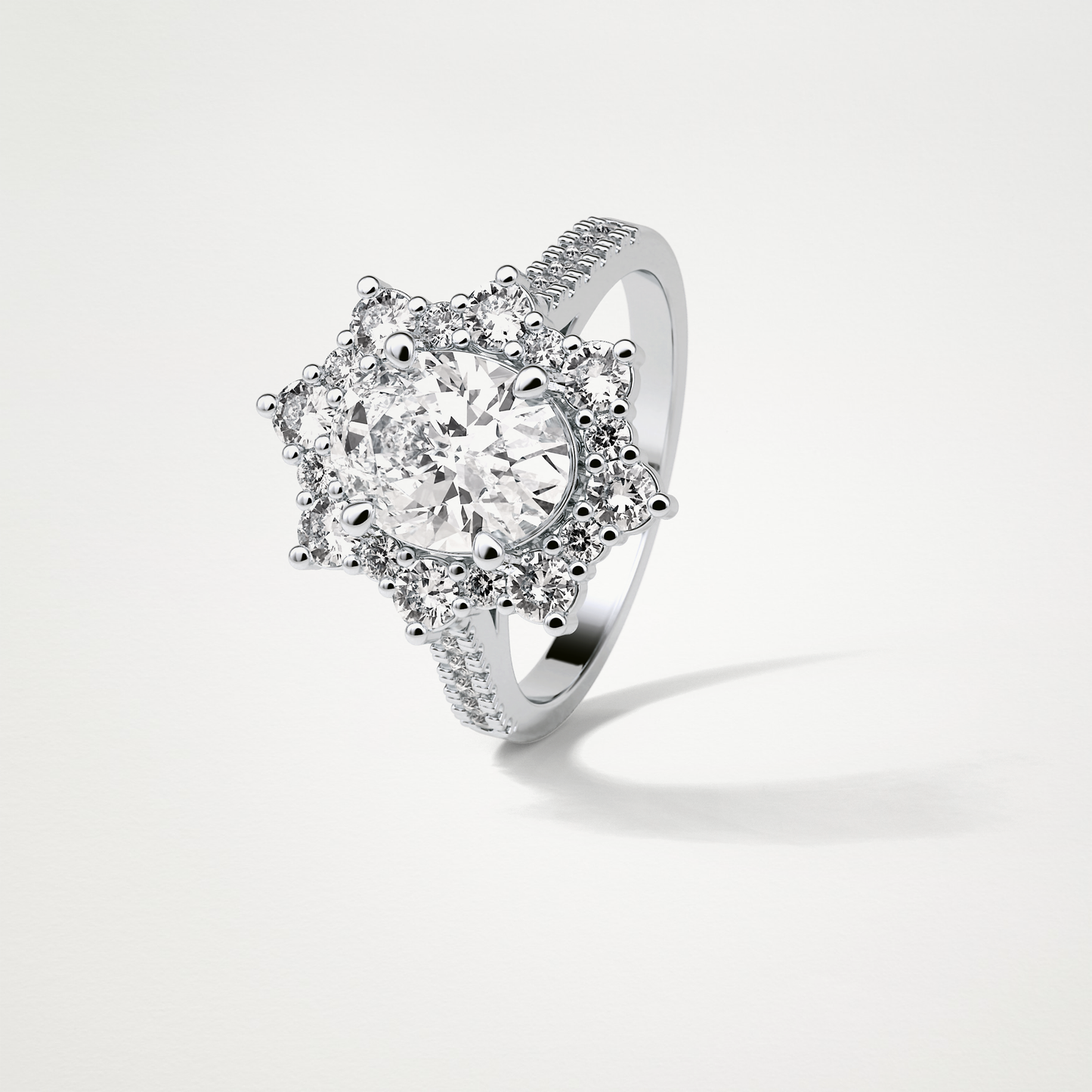 Oval Cluster Moissanite Engagement Ring – 1.91 CT Lab-Created Brilliance in 10K/14K/18K Gold