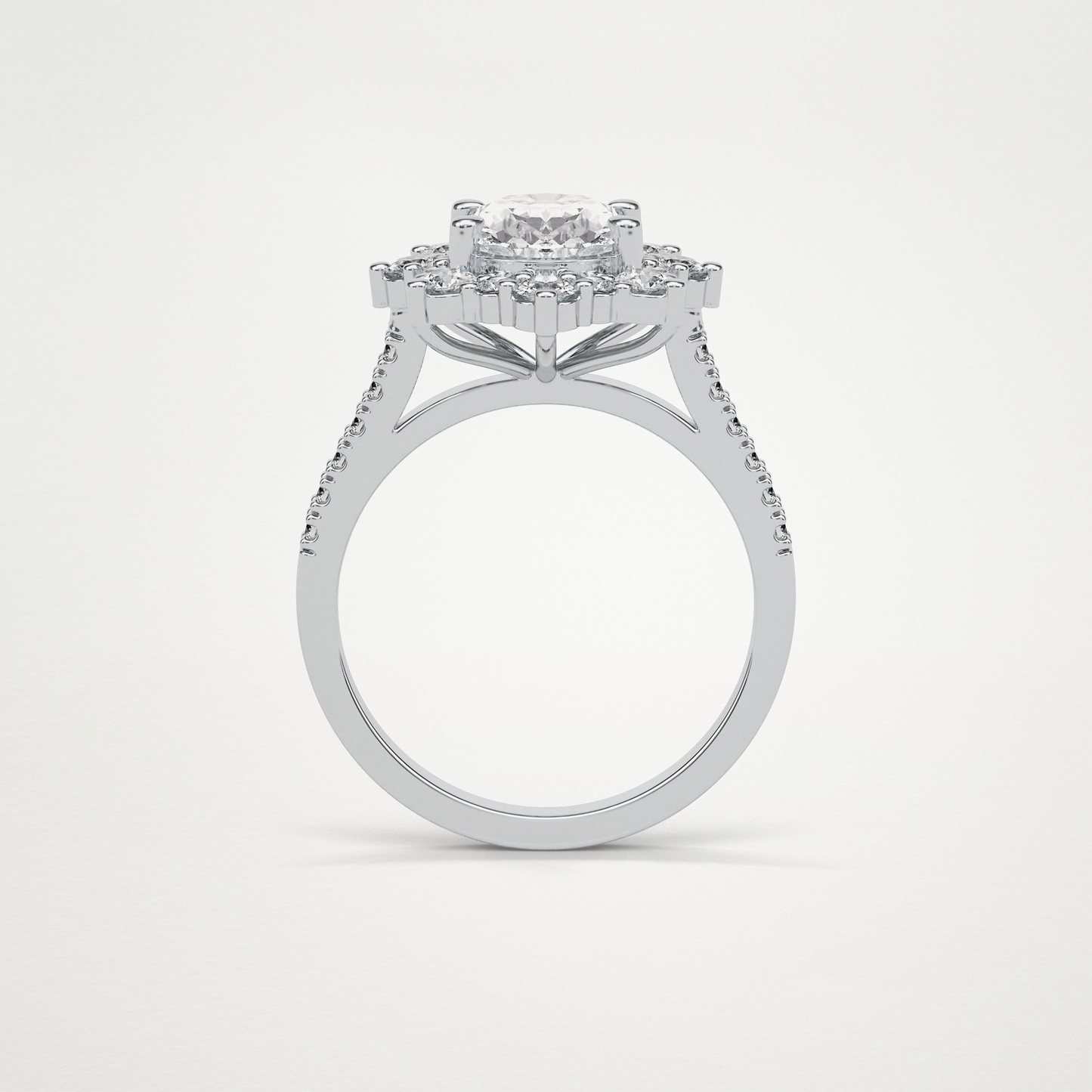 Oval Cluster Moissanite Engagement Ring – 1.91 CT Lab-Created Brilliance in 10K/14K/18K Gold