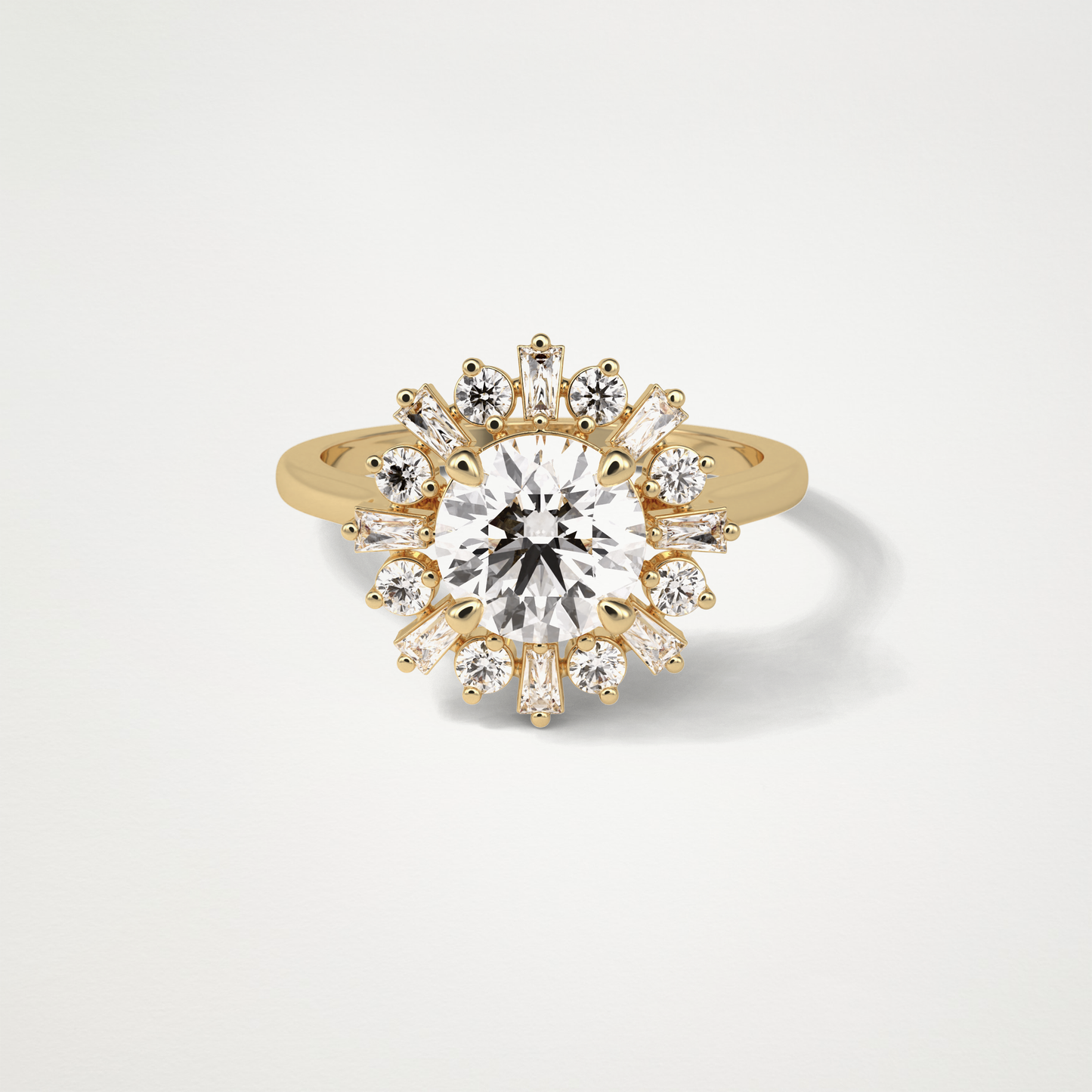 Round Halo Moissanite Engagement Ring – 1.35 CT Lab-Created Brilliance in 10K/14K/18K Gold