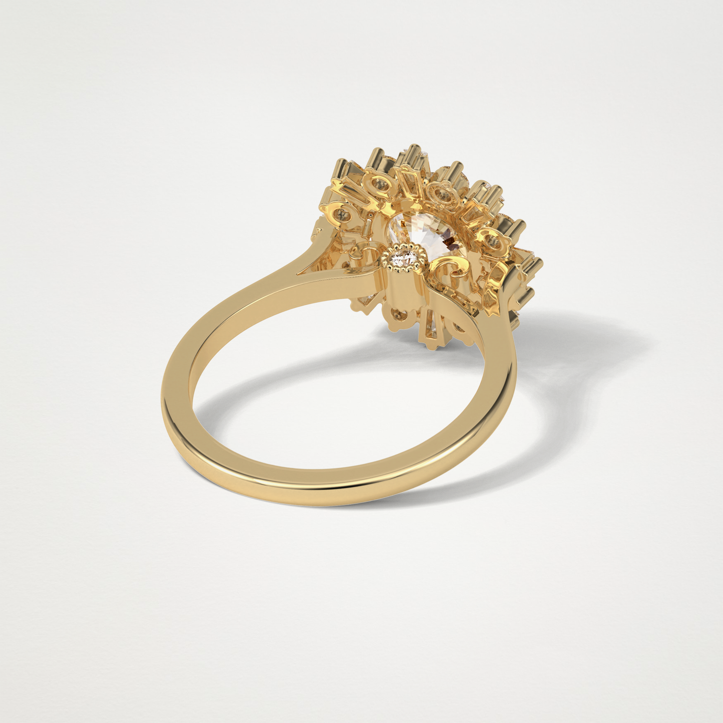 Round Halo Moissanite Engagement Ring – 1.35 CT Lab-Created Brilliance in 10K/14K/18K Gold