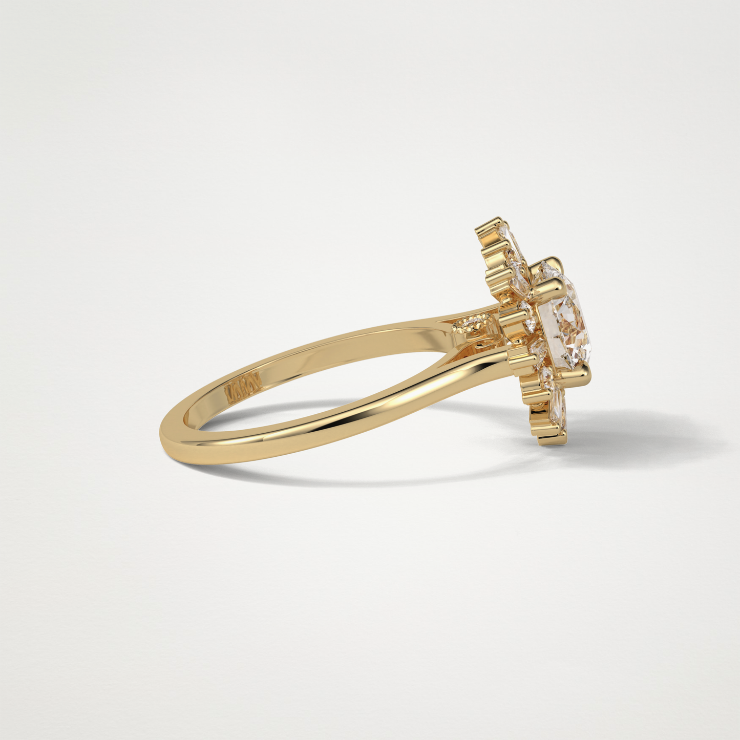 Round Halo Moissanite Engagement Ring – 1.35 CT Lab-Created Brilliance in 10K/14K/18K Gold