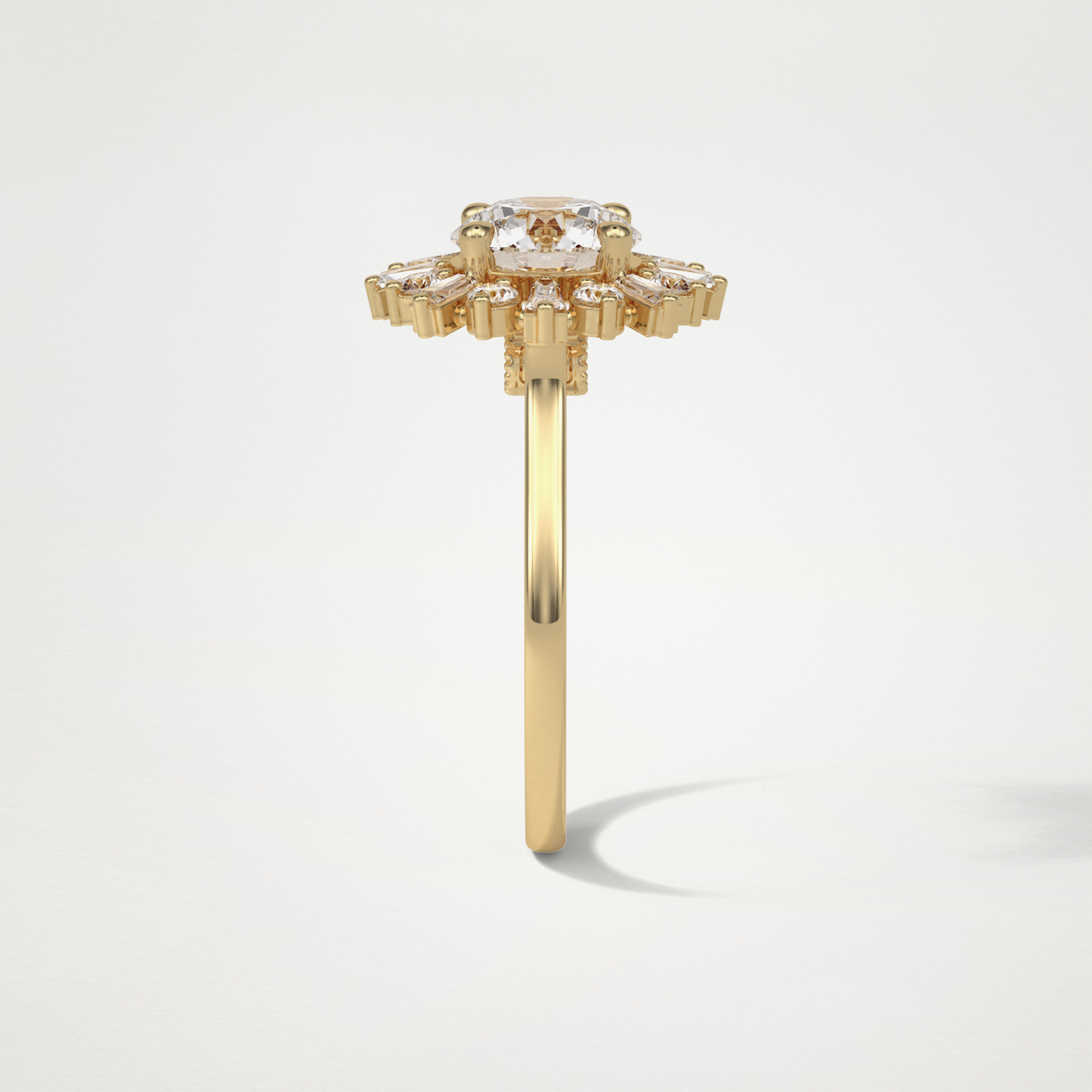 Round Halo Moissanite Engagement Ring – 1.35 CT Lab-Created Brilliance in 10K/14K/18K Gold