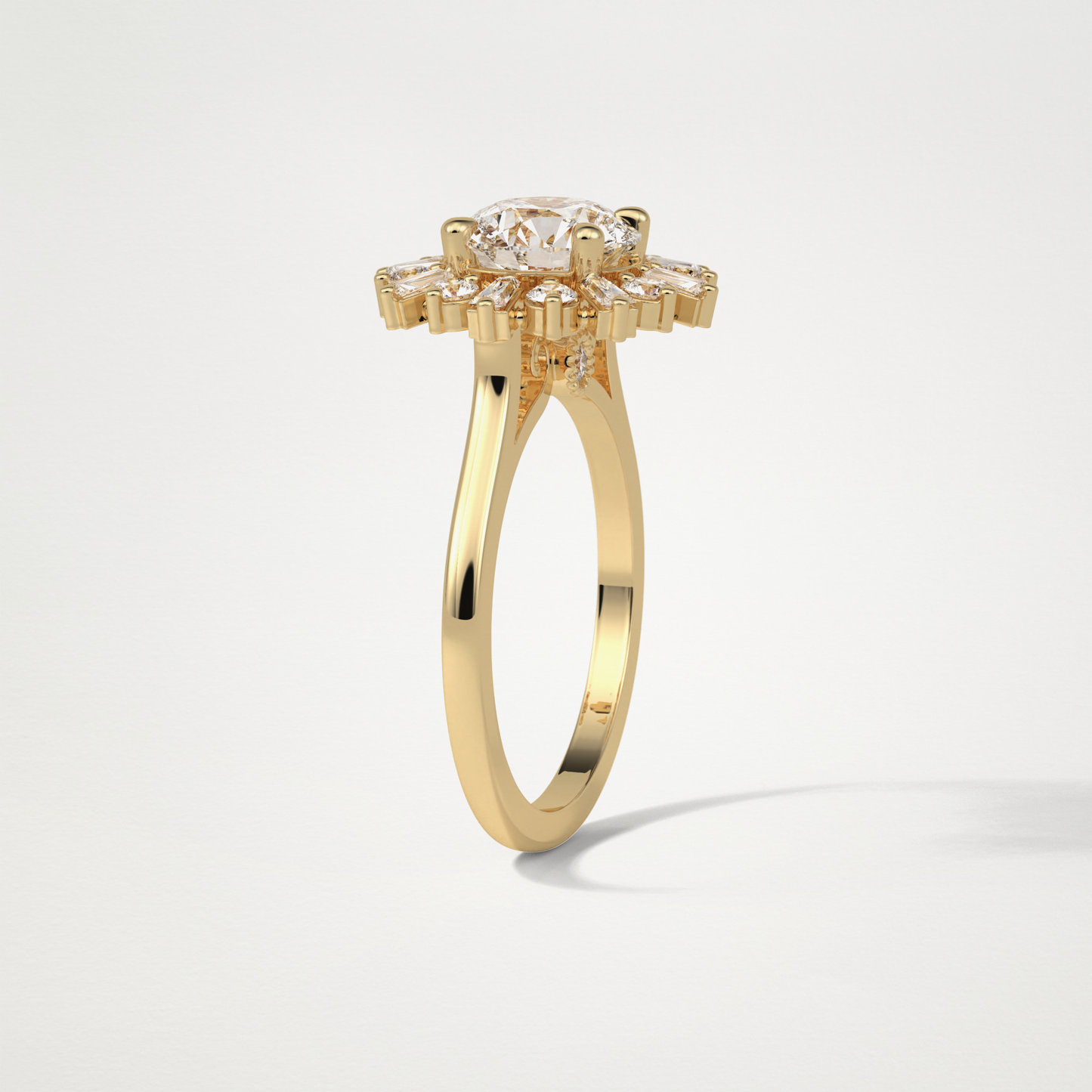 Round Halo Moissanite Engagement Ring – 1.35 CT Lab-Created Brilliance in 10K/14K/18K Gold