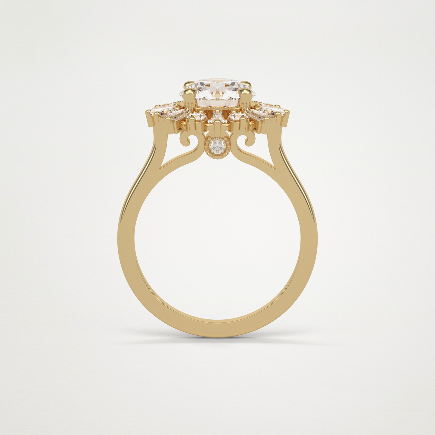 Round Halo Moissanite Engagement Ring – 1.35 CT Lab-Created Brilliance in 10K/14K/18K Gold