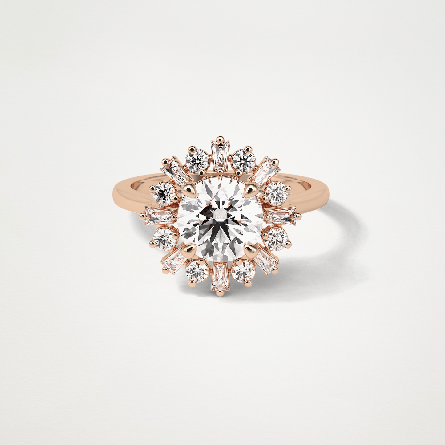 Round Halo Moissanite Engagement Ring – 1.35 CT Lab-Created Brilliance in 10K/14K/18K Gold