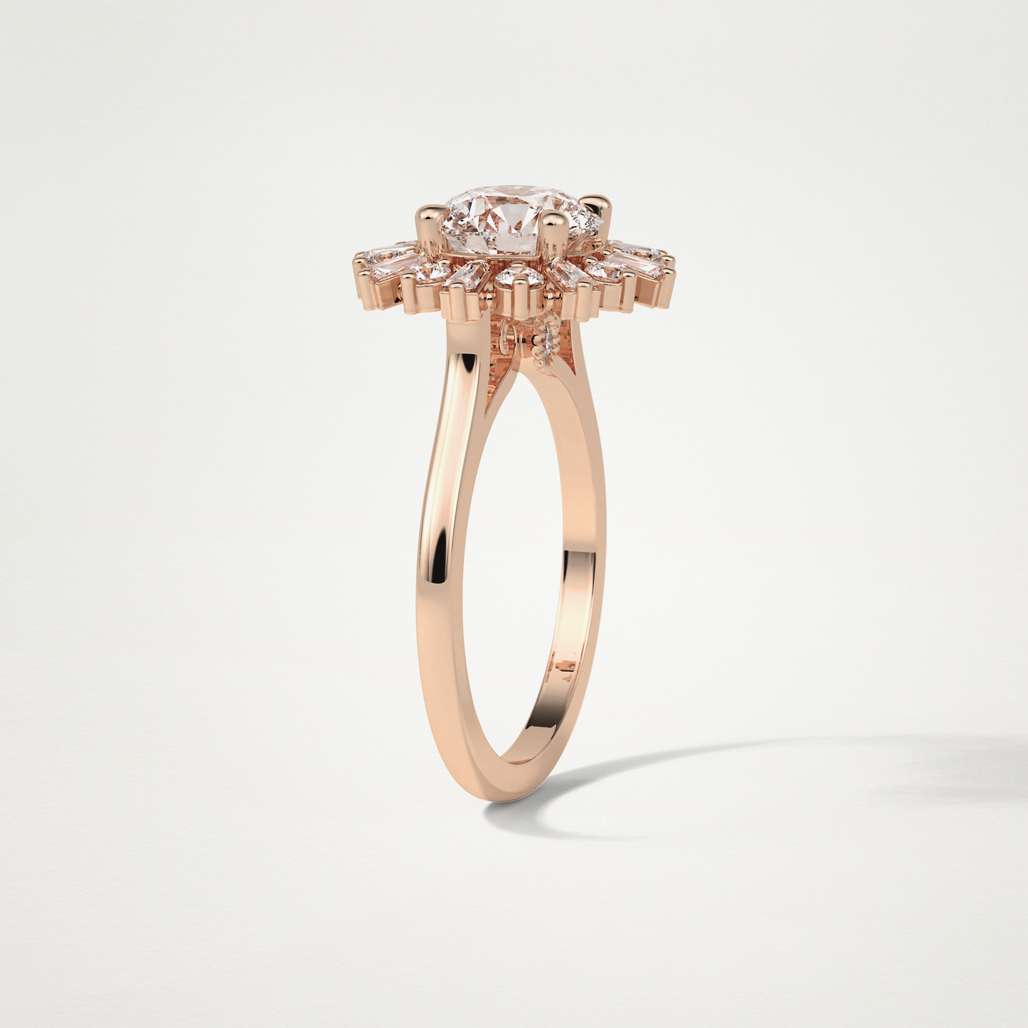 Round Halo Moissanite Engagement Ring – 1.35 CT Lab-Created Brilliance in 10K/14K/18K Gold