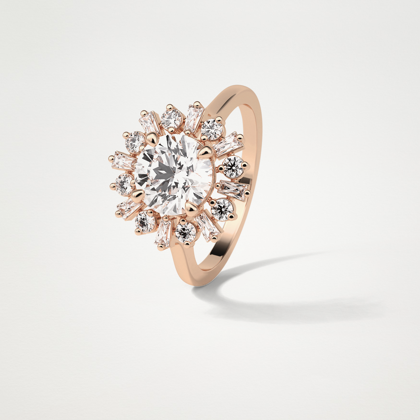 Round Halo Moissanite Engagement Ring – 1.35 CT Lab-Created Brilliance in 10K/14K/18K Gold