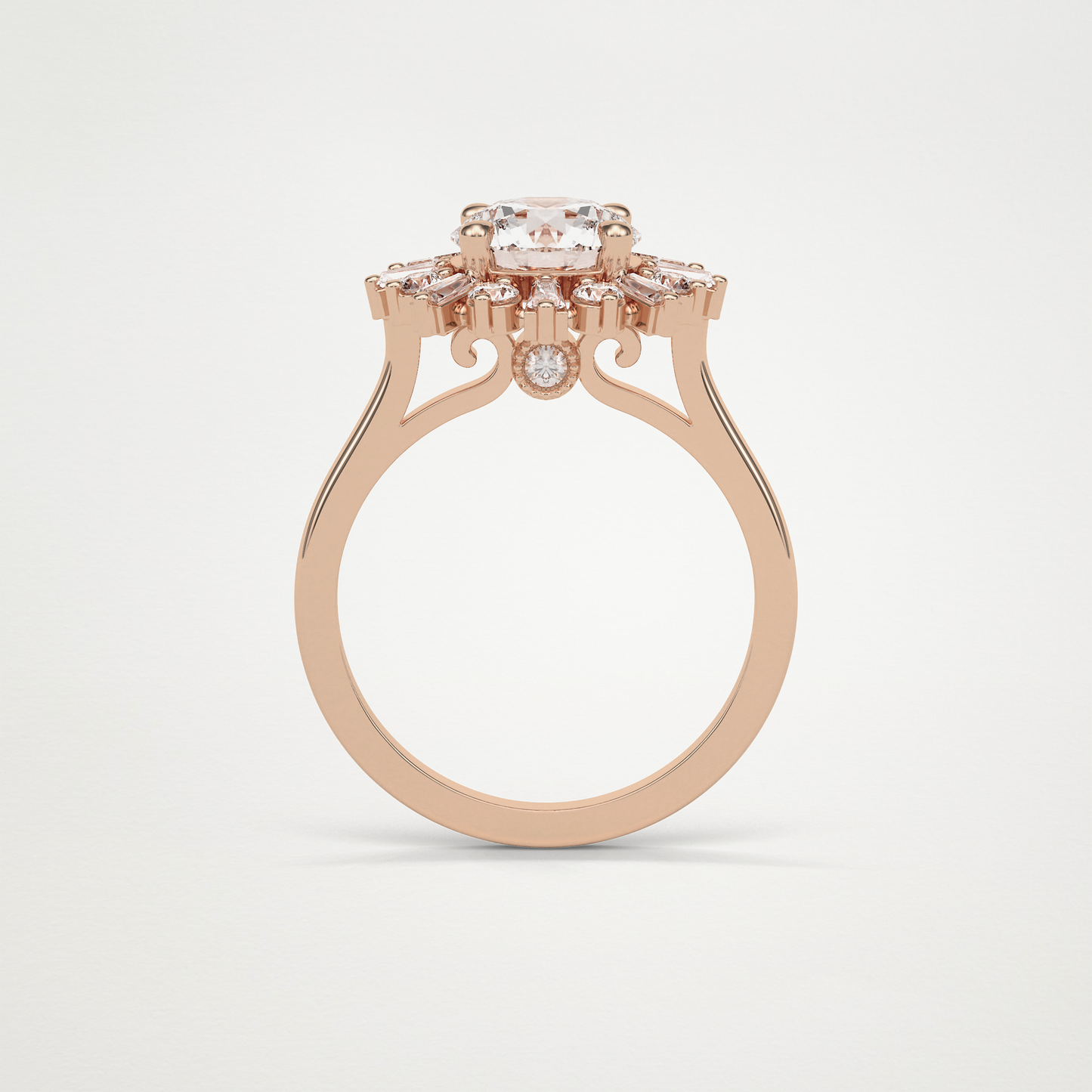 Round Halo Moissanite Engagement Ring – 1.35 CT Lab-Created Brilliance in 10K/14K/18K Gold