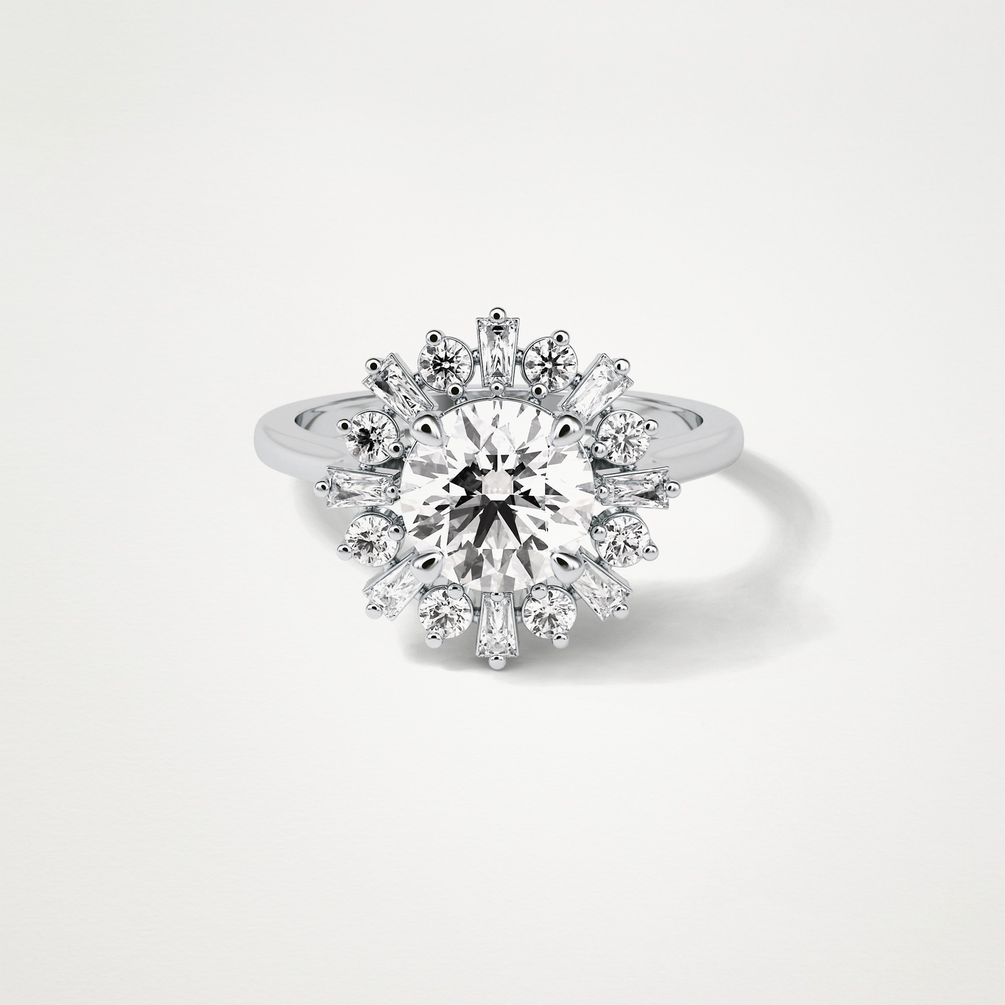 Round Halo Moissanite Engagement Ring – 1.35 CT Lab-Created Brilliance in 10K/14K/18K Gold