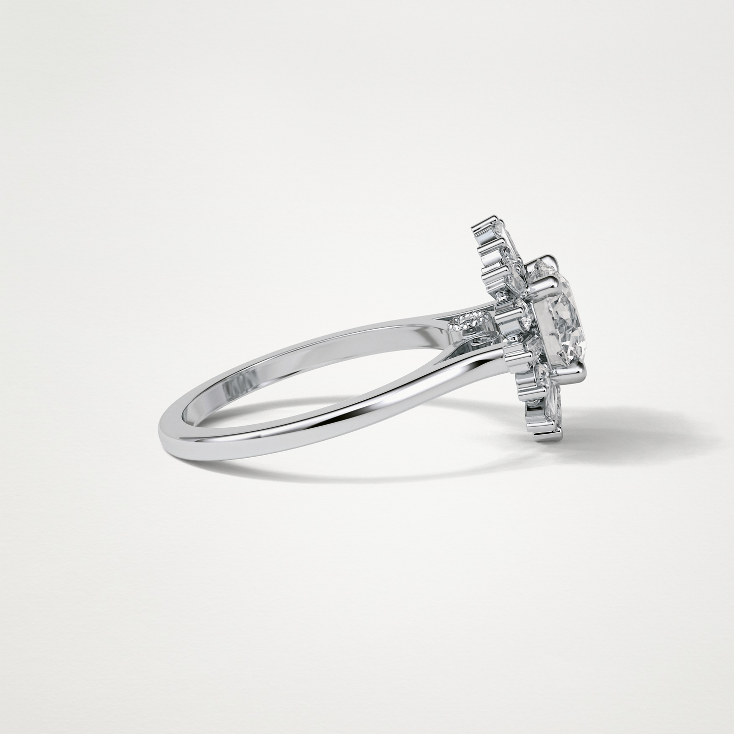 Round Halo Moissanite Engagement Ring – 1.35 CT Lab-Created Brilliance in 10K/14K/18K Gold