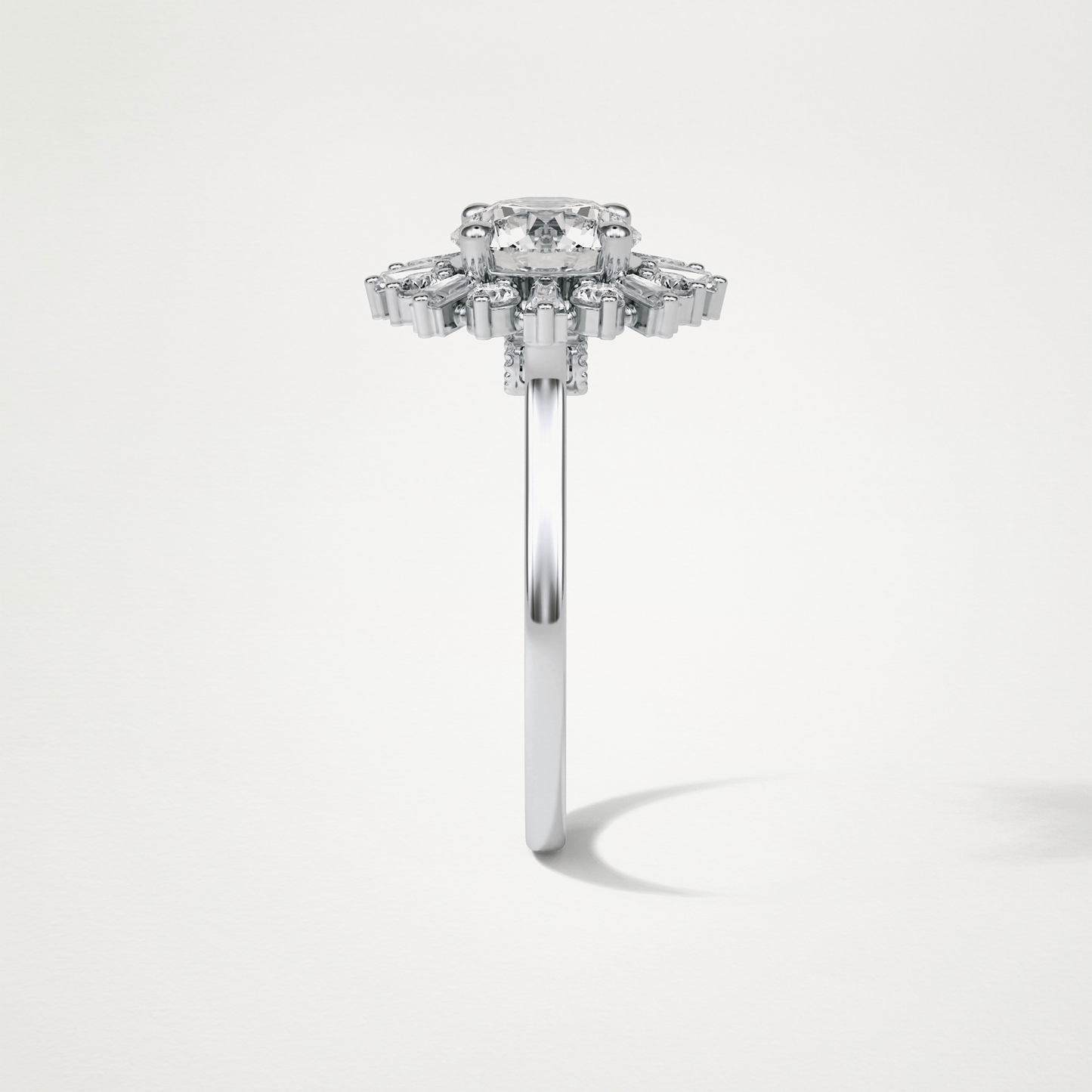 Round Halo Moissanite Engagement Ring – 1.35 CT Lab-Created Brilliance in 10K/14K/18K Gold