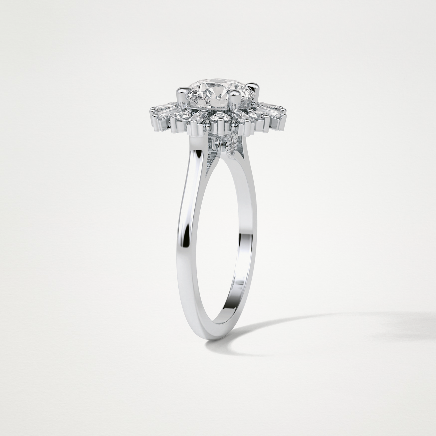 Round Halo Moissanite Engagement Ring – 1.35 CT Lab-Created Brilliance in 10K/14K/18K Gold