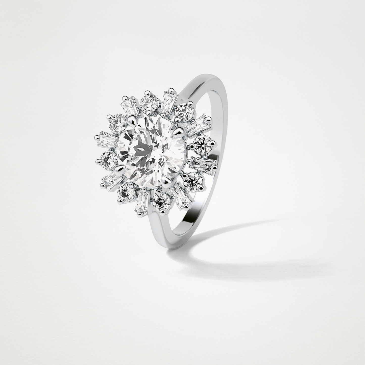 Round Halo Moissanite Engagement Ring – 1.35 CT Lab-Created Brilliance in 10K/14K/18K Gold