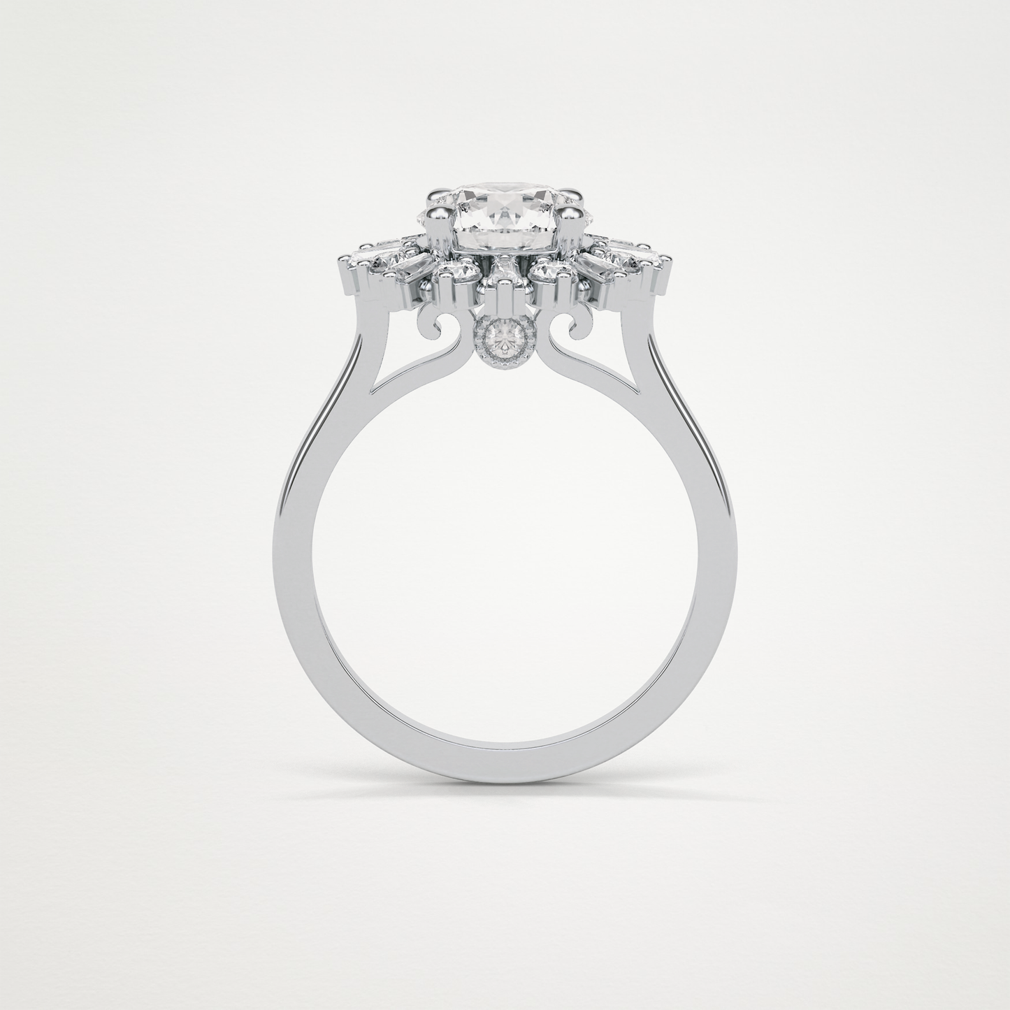 Round Halo Moissanite Engagement Ring – 1.35 CT Lab-Created Brilliance in 10K/14K/18K Gold