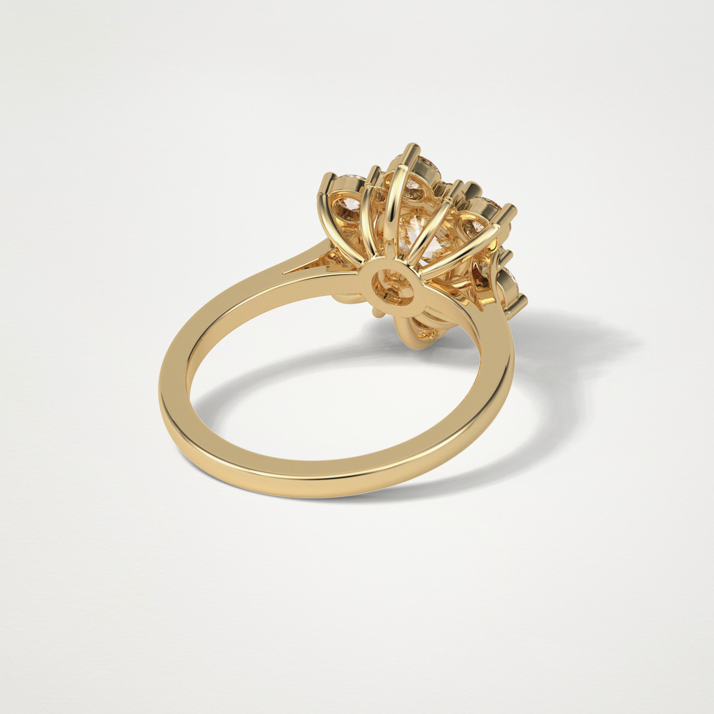 Round Cluster Moissanite Engagement Ring – 1 CT Lab-Created Brilliance in 10K/14K/18K Gold