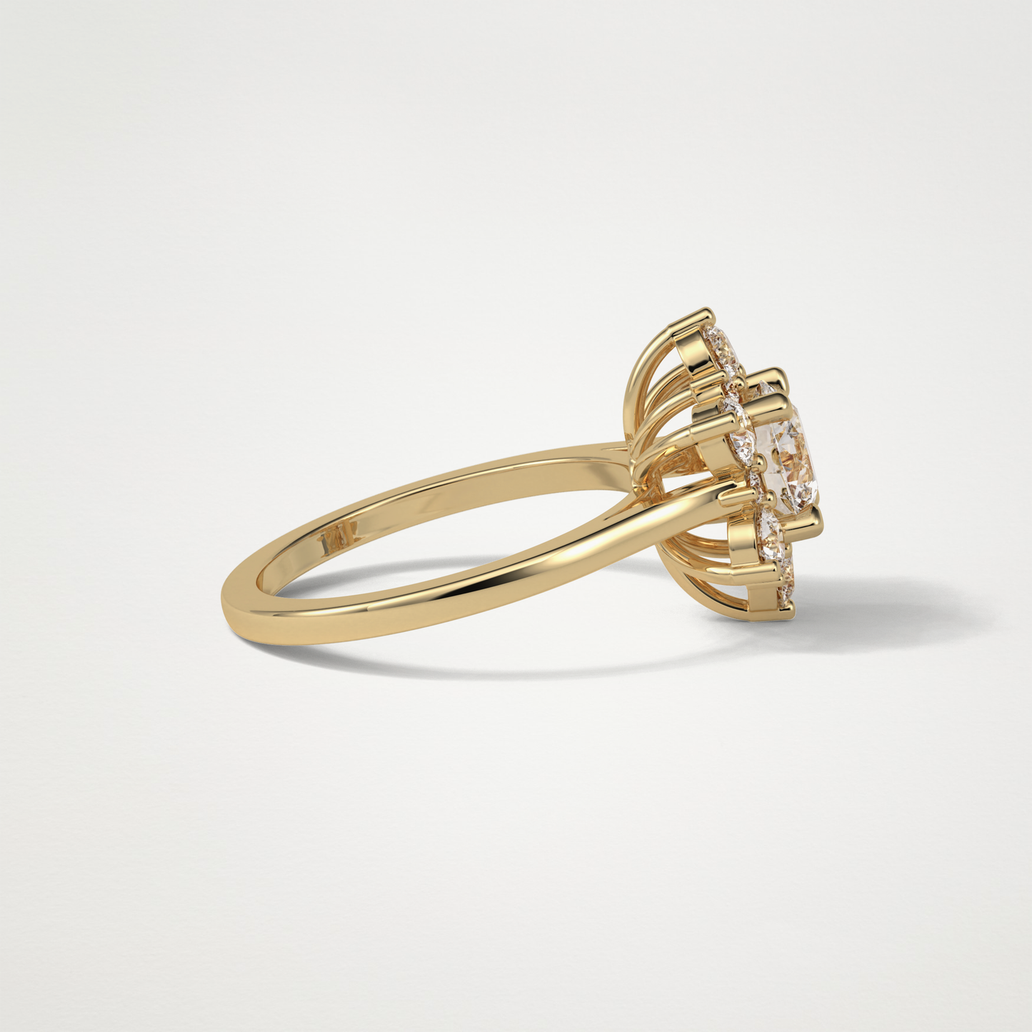 Round Cluster Moissanite Engagement Ring – 1 CT Lab-Created Brilliance in 10K/14K/18K Gold