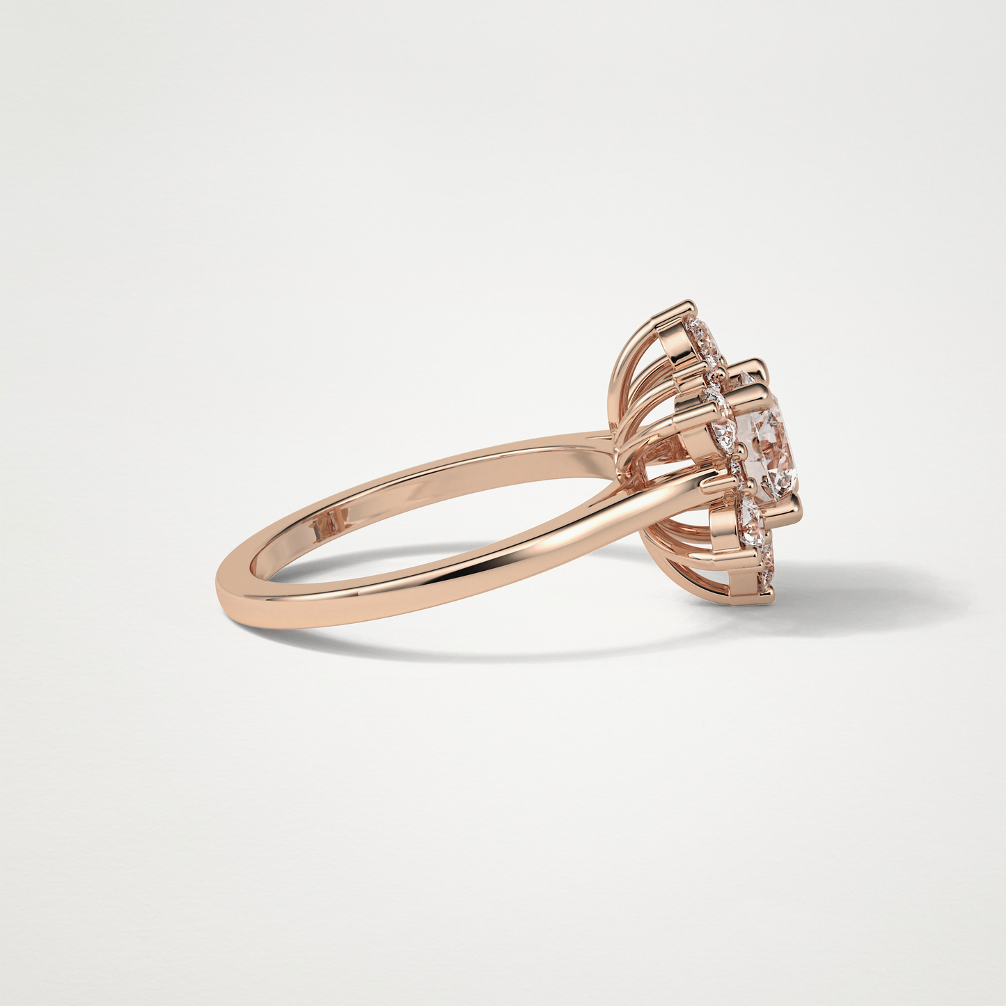 Round Cluster Moissanite Engagement Ring – 1 CT Lab-Created Brilliance in 10K/14K/18K Gold