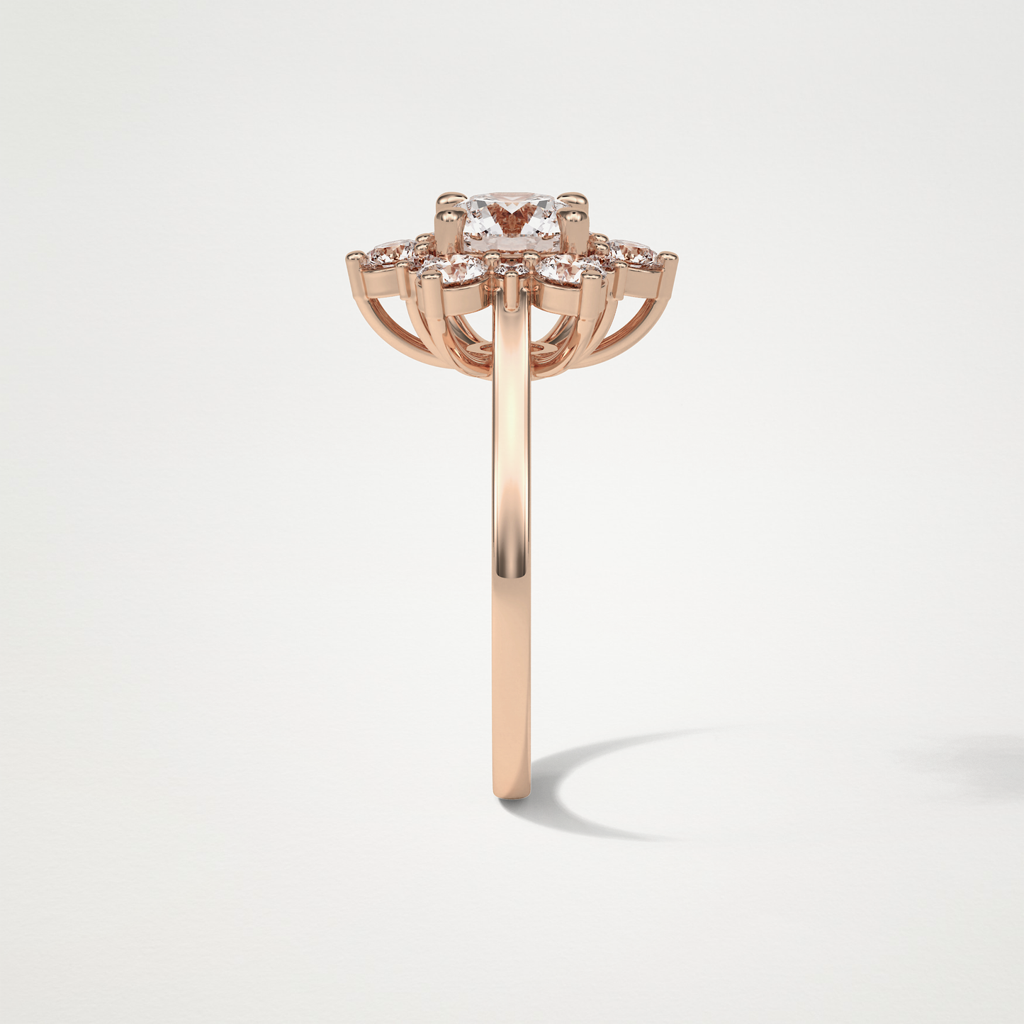 Round Cluster Moissanite Engagement Ring – 1 CT Lab-Created Brilliance in 10K/14K/18K Gold