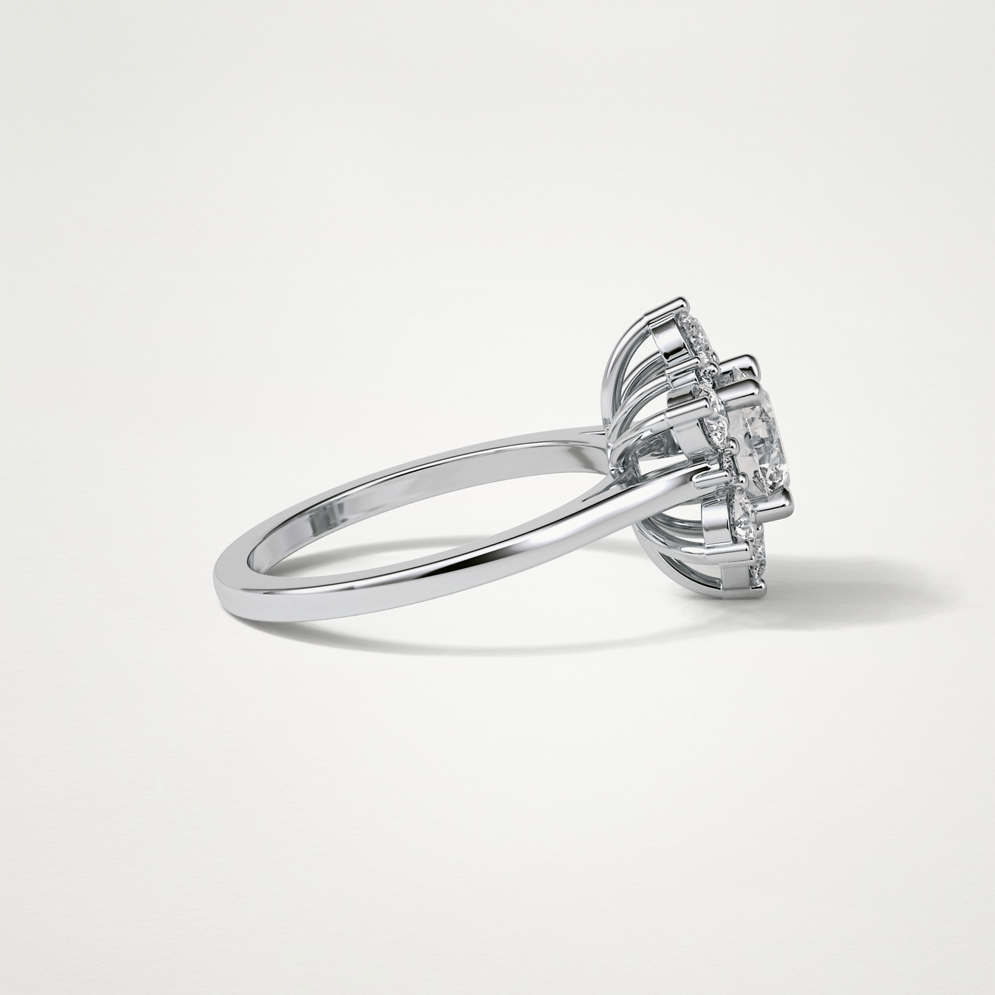 Round Cluster Moissanite Engagement Ring – 1 CT Lab-Created Brilliance in 10K/14K/18K Gold