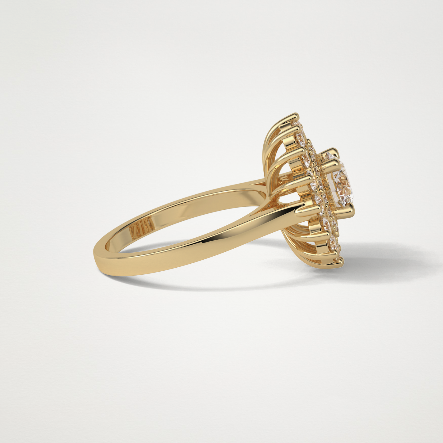 Round Double Halo Moissanite Engagement Ring – 1 CT Lab-Created Brilliance in 10K/14K/18K Gold