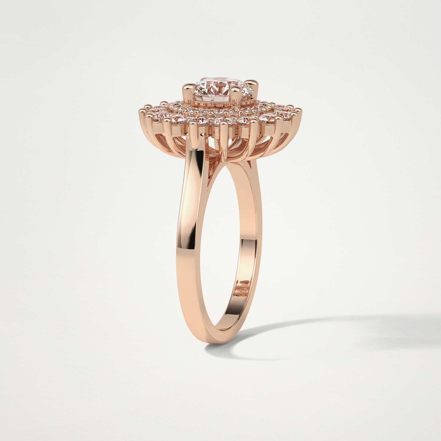 Round Double Halo Moissanite Engagement Ring – 1 CT Lab-Created Brilliance in 10K/14K/18K Gold