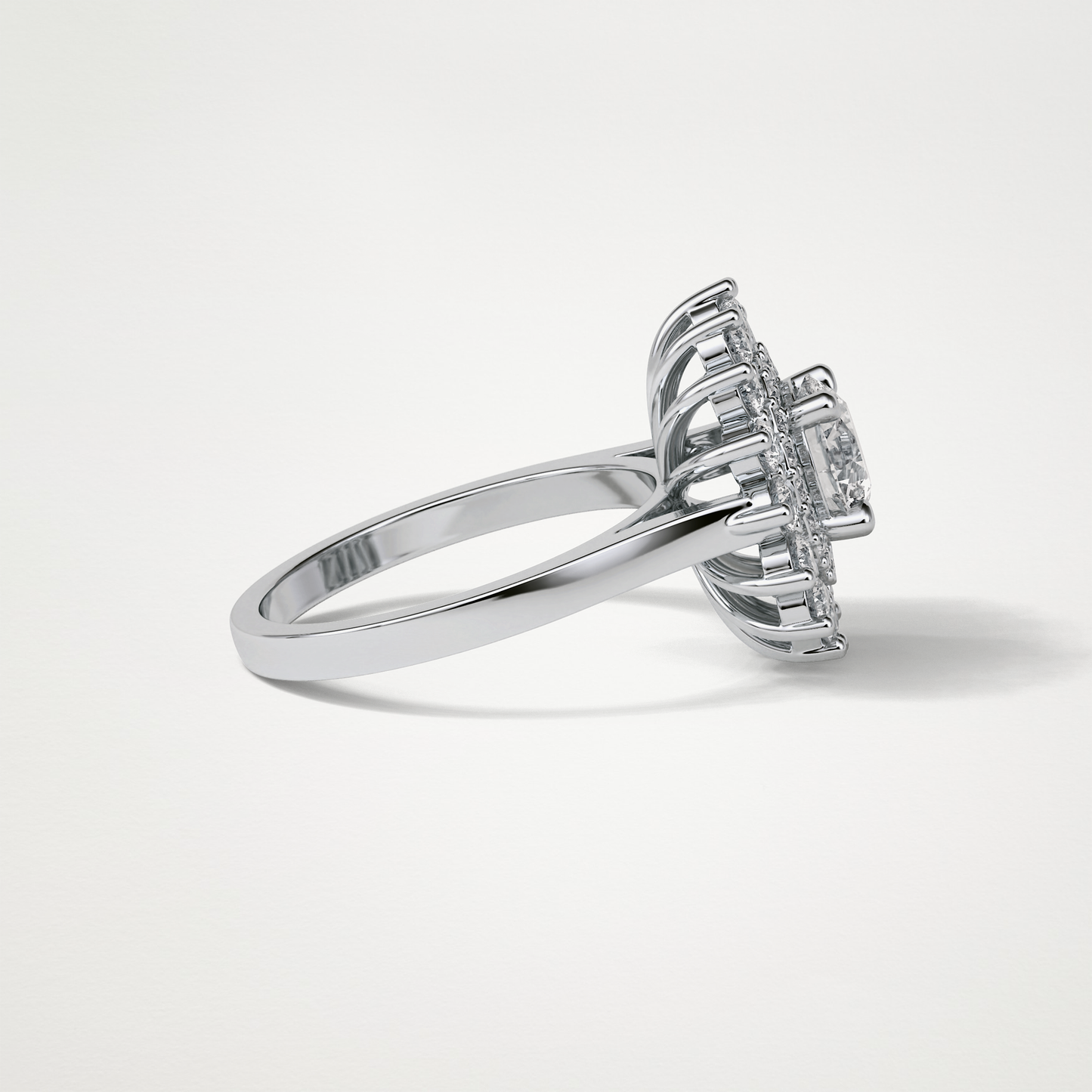 Round Double Halo Moissanite Engagement Ring – 1 CT Lab-Created Brilliance in 10K/14K/18K Gold