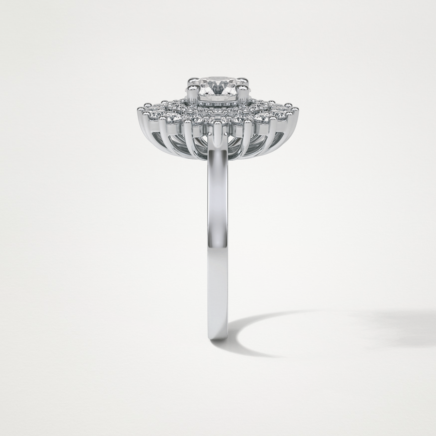 Round Double Halo Moissanite Engagement Ring – 1 CT Lab-Created Brilliance in 10K/14K/18K Gold