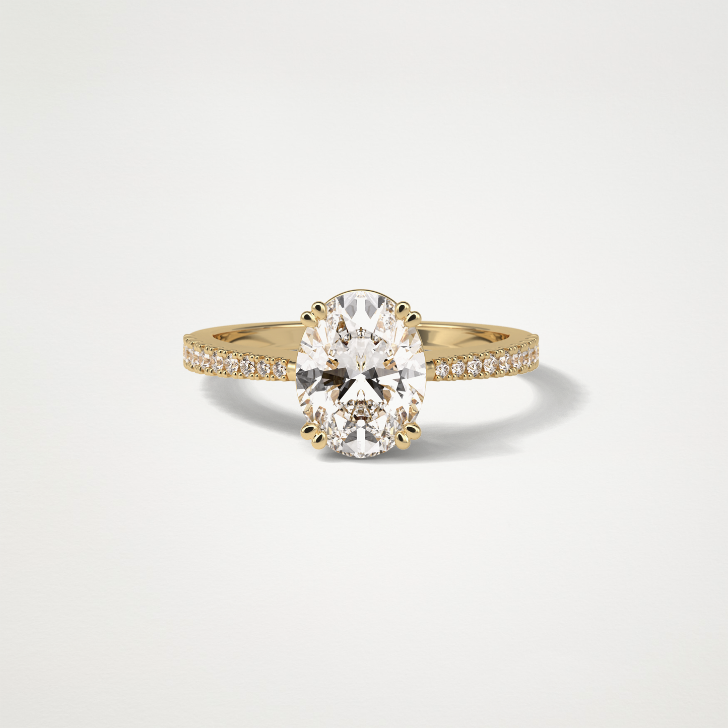 Oval Pave Moissanite Engagement Ring – 1.60 CT Lab-Created Brilliance in 10K/14K/18K Gold