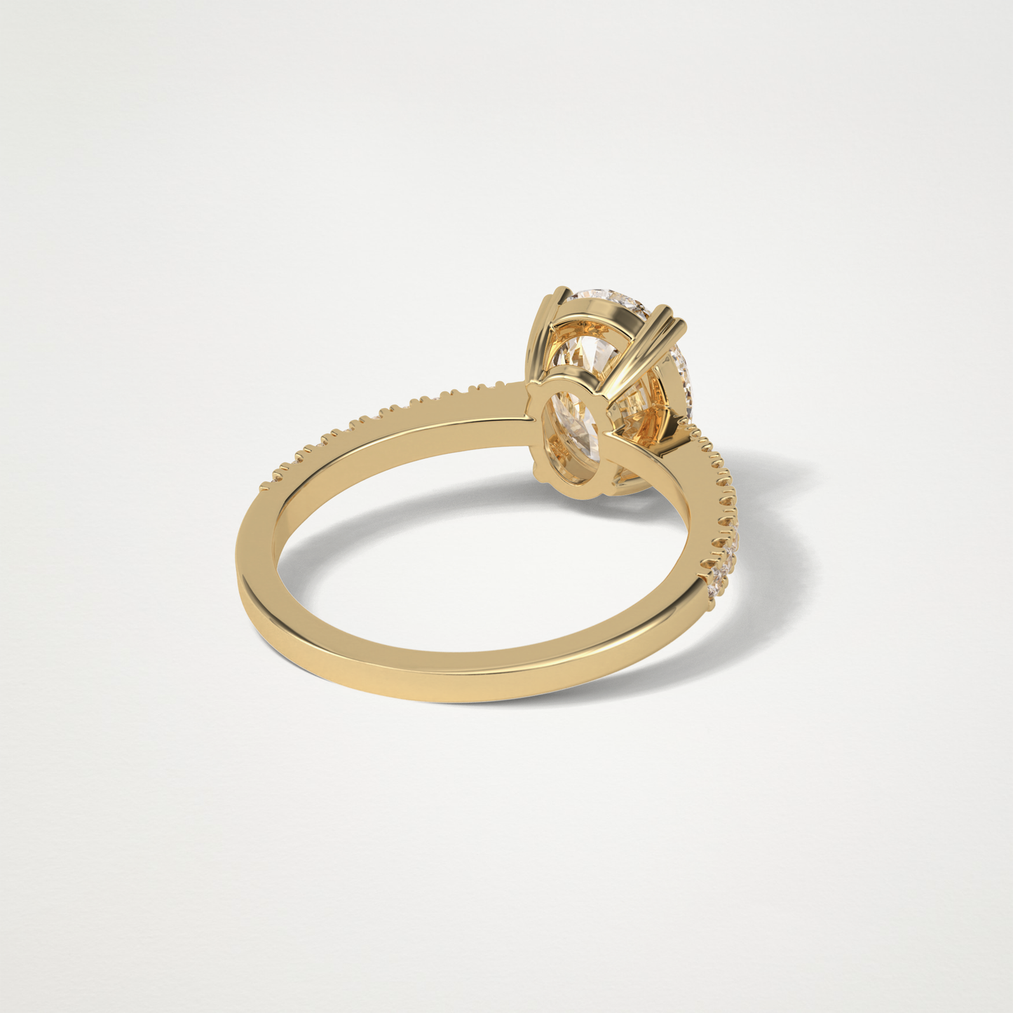 Oval Pave Moissanite Engagement Ring – 1.60 CT Lab-Created Brilliance in 10K/14K/18K Gold