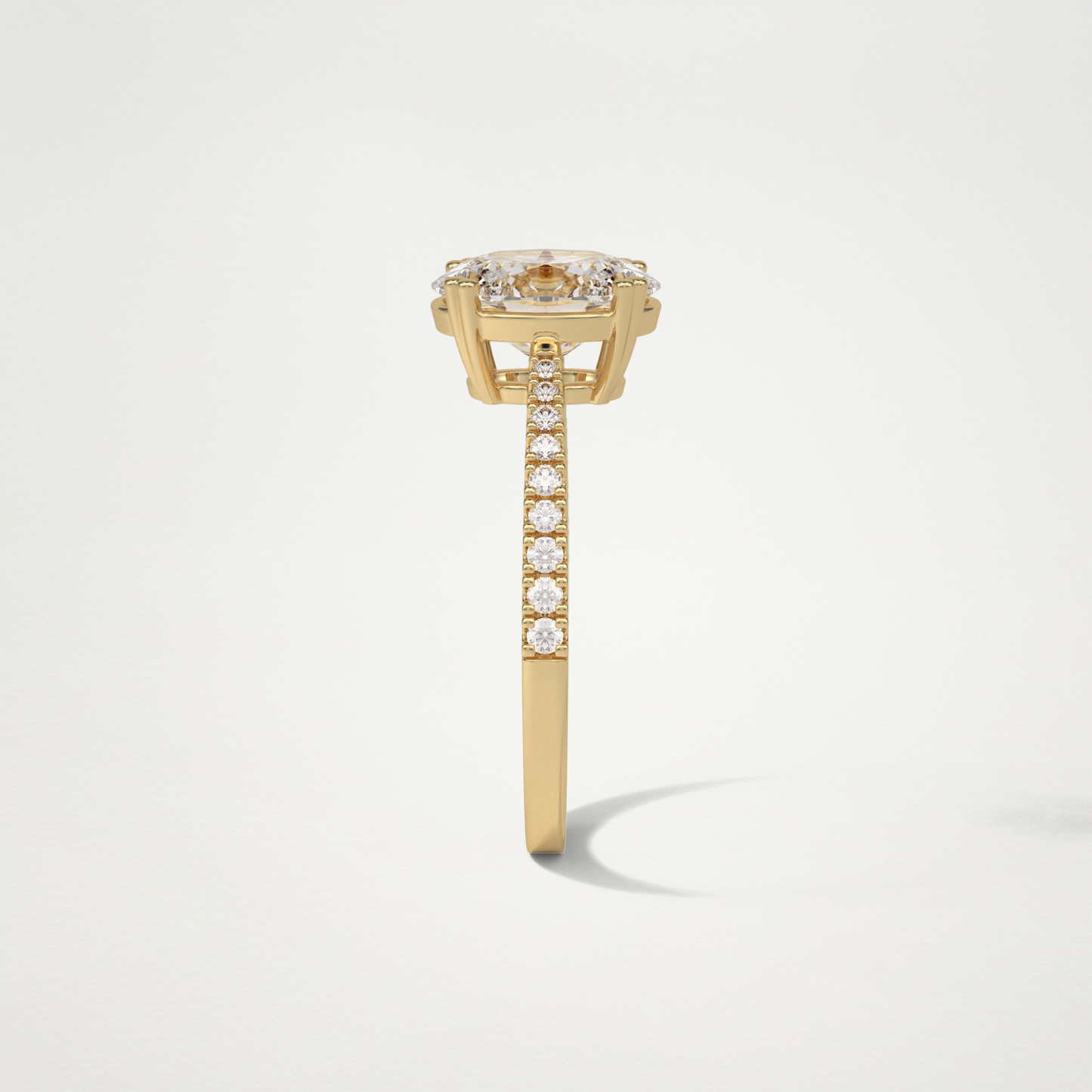 Oval Pave Moissanite Engagement Ring – 1.60 CT Lab-Created Brilliance in 10K/14K/18K Gold