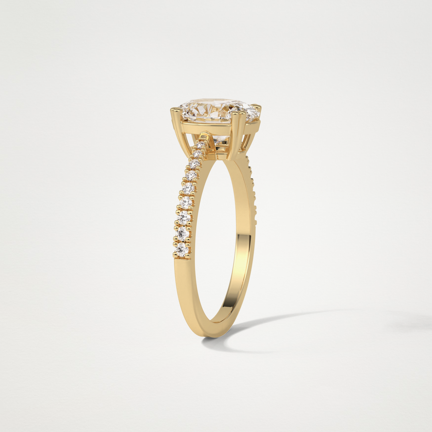 Oval Pave Moissanite Engagement Ring – 1.60 CT Lab-Created Brilliance in 10K/14K/18K Gold