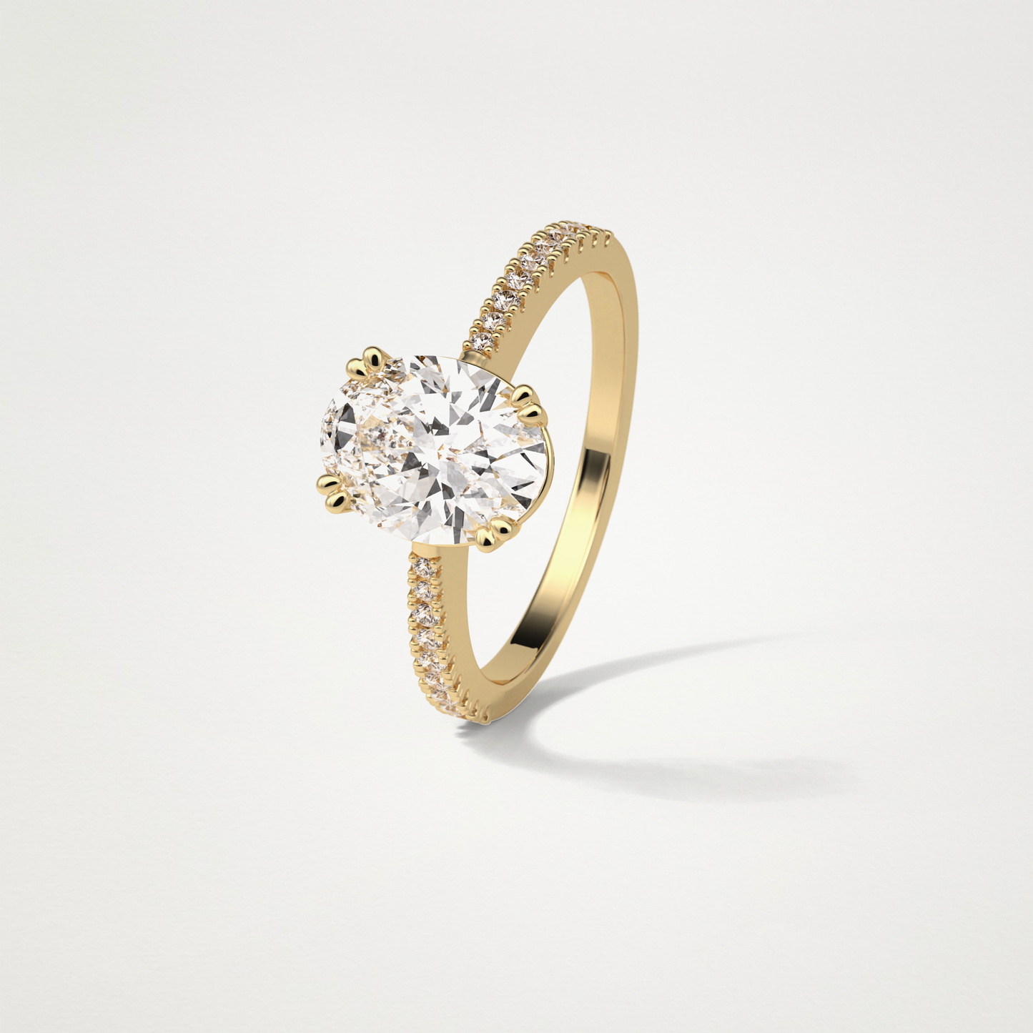 Oval Pave Moissanite Engagement Ring – 1.60 CT Lab-Created Brilliance in 10K/14K/18K Gold