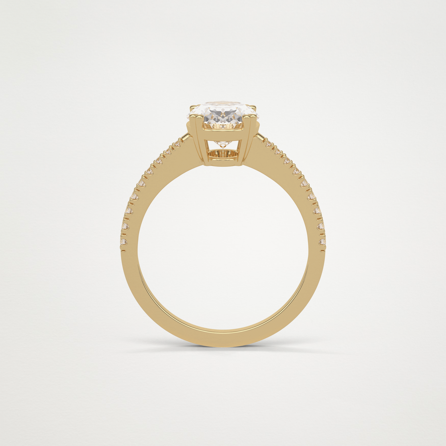 Oval Pave Moissanite Engagement Ring – 1.60 CT Lab-Created Brilliance in 10K/14K/18K Gold