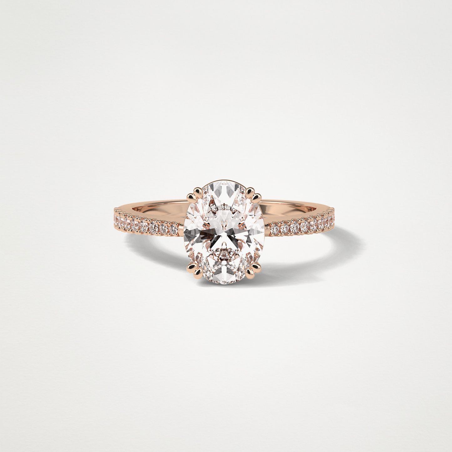 Oval Pave Moissanite Engagement Ring – 1.60 CT Lab-Created Brilliance in 10K/14K/18K Gold