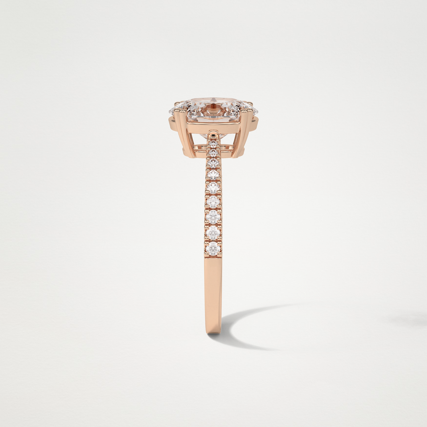 Oval Pave Moissanite Engagement Ring – 1.60 CT Lab-Created Brilliance in 10K/14K/18K Gold