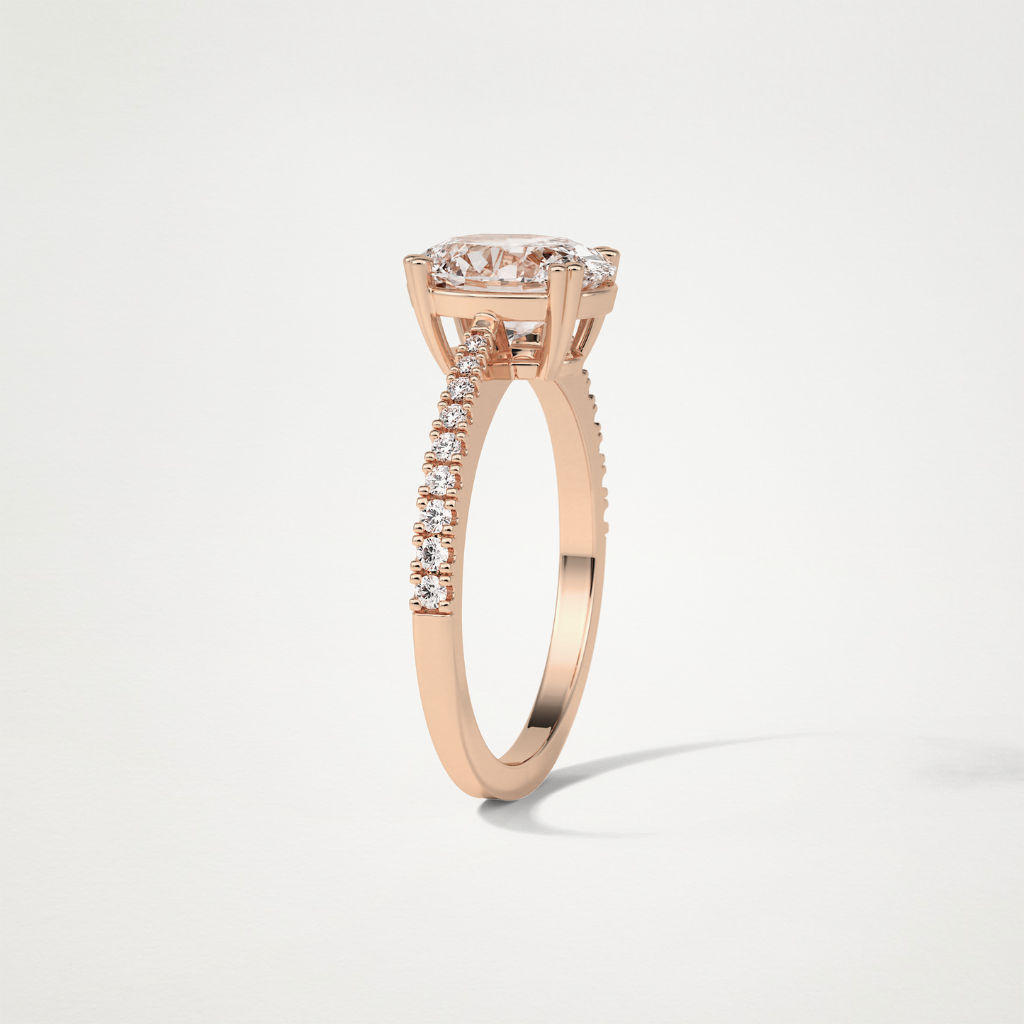 Oval Pave Moissanite Engagement Ring – 1.60 CT Lab-Created Brilliance in 10K/14K/18K Gold