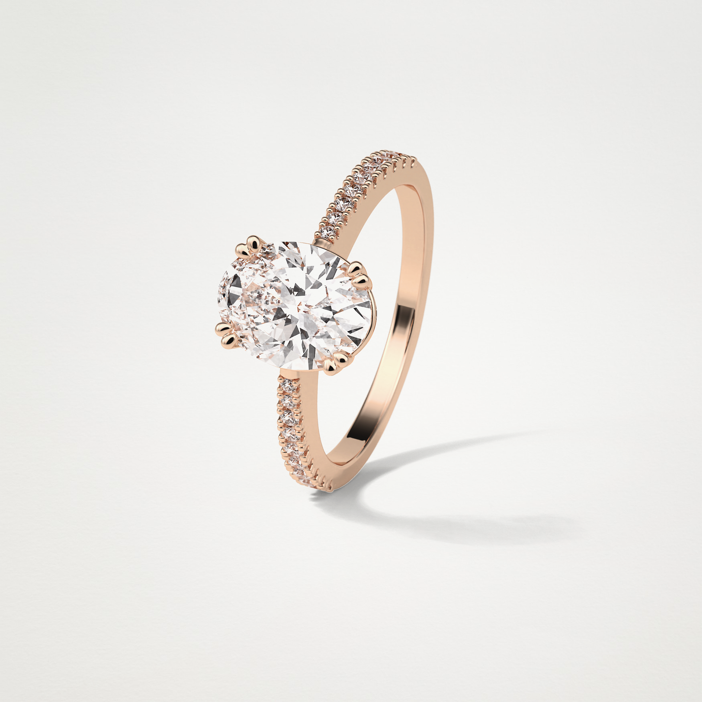 Oval Pave Moissanite Engagement Ring – 1.60 CT Lab-Created Brilliance in 10K/14K/18K Gold
