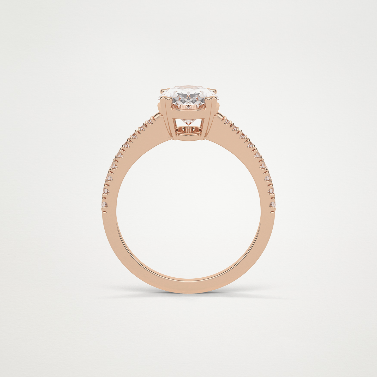 Oval Pave Moissanite Engagement Ring – 1.60 CT Lab-Created Brilliance in 10K/14K/18K Gold