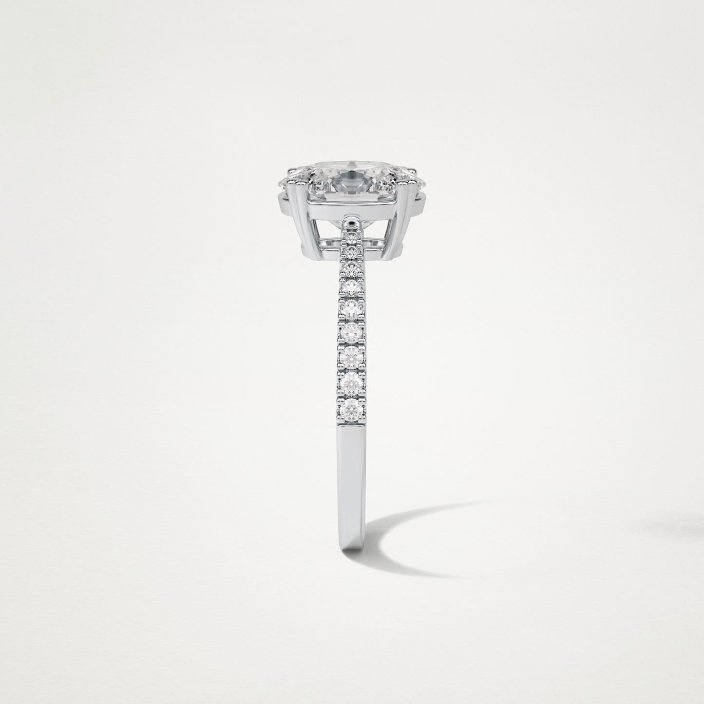 Oval Pave Moissanite Engagement Ring – 1.60 CT Lab-Created Brilliance in 10K/14K/18K Gold