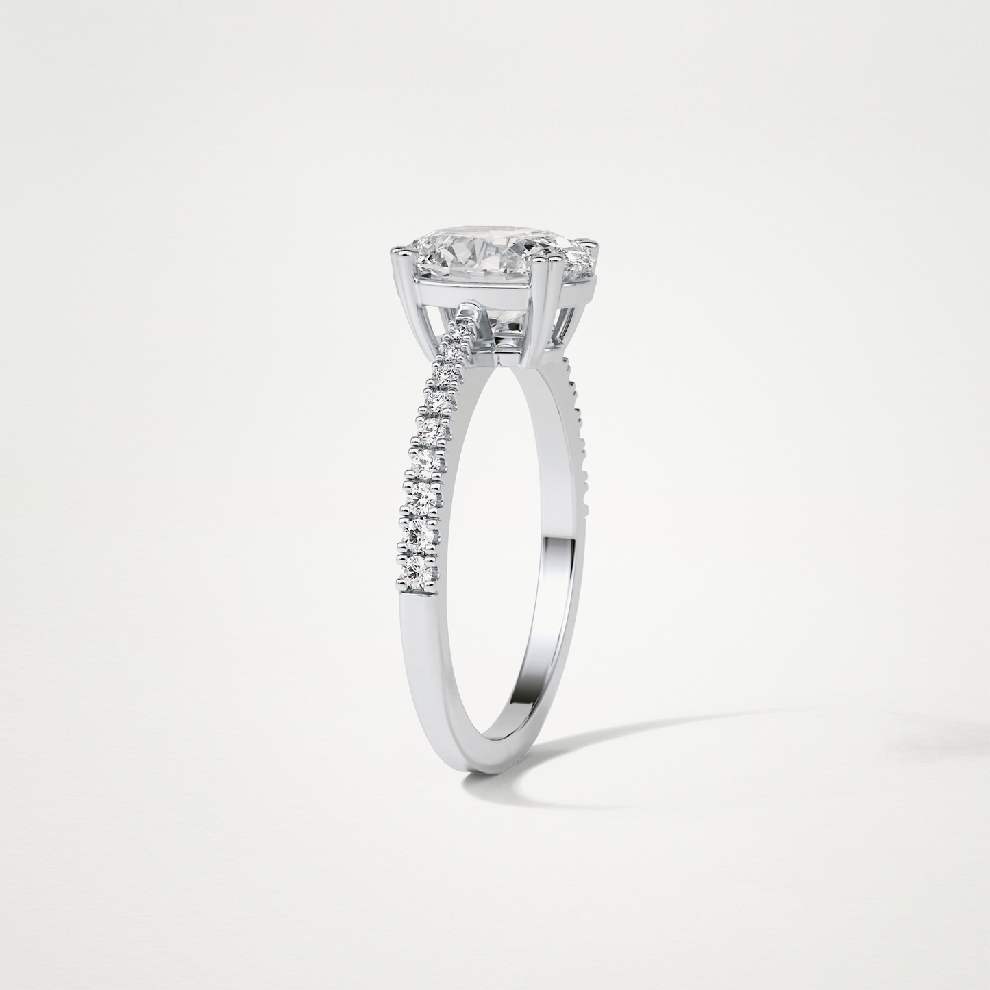 Oval Pave Moissanite Engagement Ring – 1.60 CT Lab-Created Brilliance in 10K/14K/18K Gold