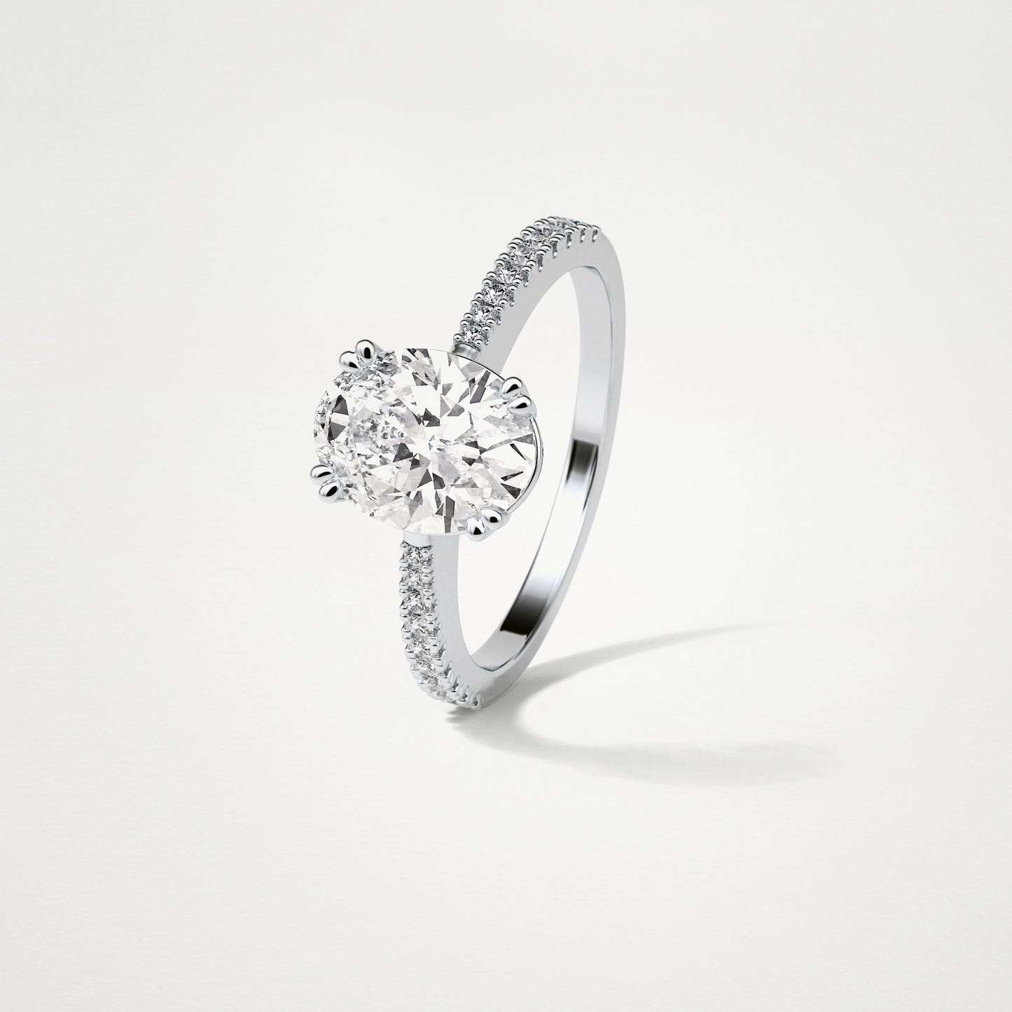 Oval Pave Moissanite Engagement Ring – 1.60 CT Lab-Created Brilliance in 10K/14K/18K Gold