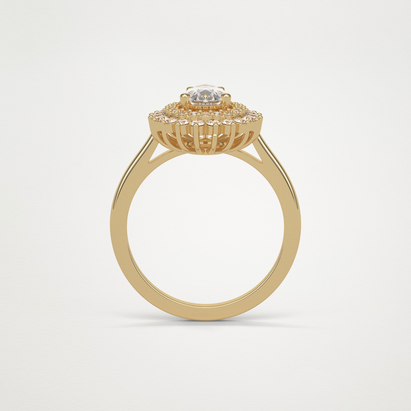 Pear Double Halo Moissanite Engagement Ring – 0.94 CT Lab-Created Brilliance in 10K/14K/18K Gold