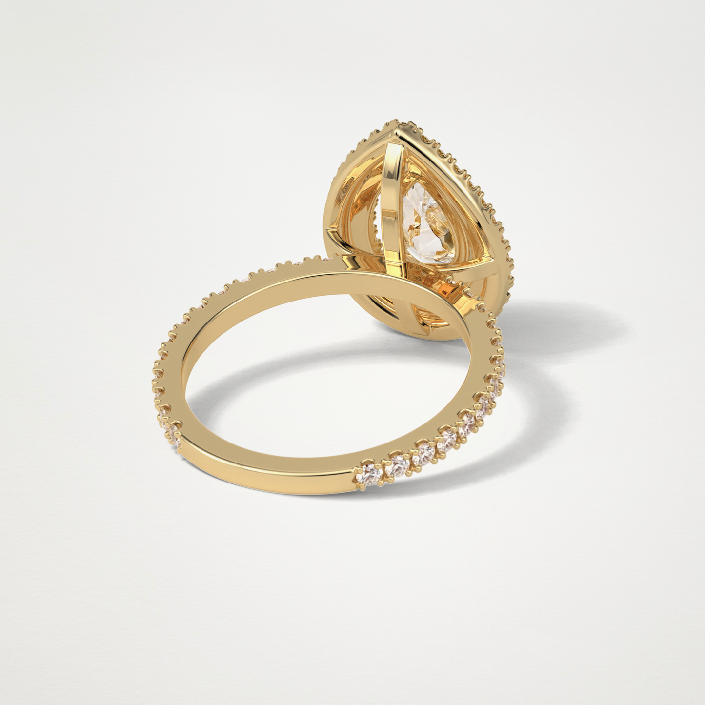 Pear Double Halo Moissanite Engagement Ring – 1.33 CT Lab-Created Brilliance in 10K/14K/18K Gold