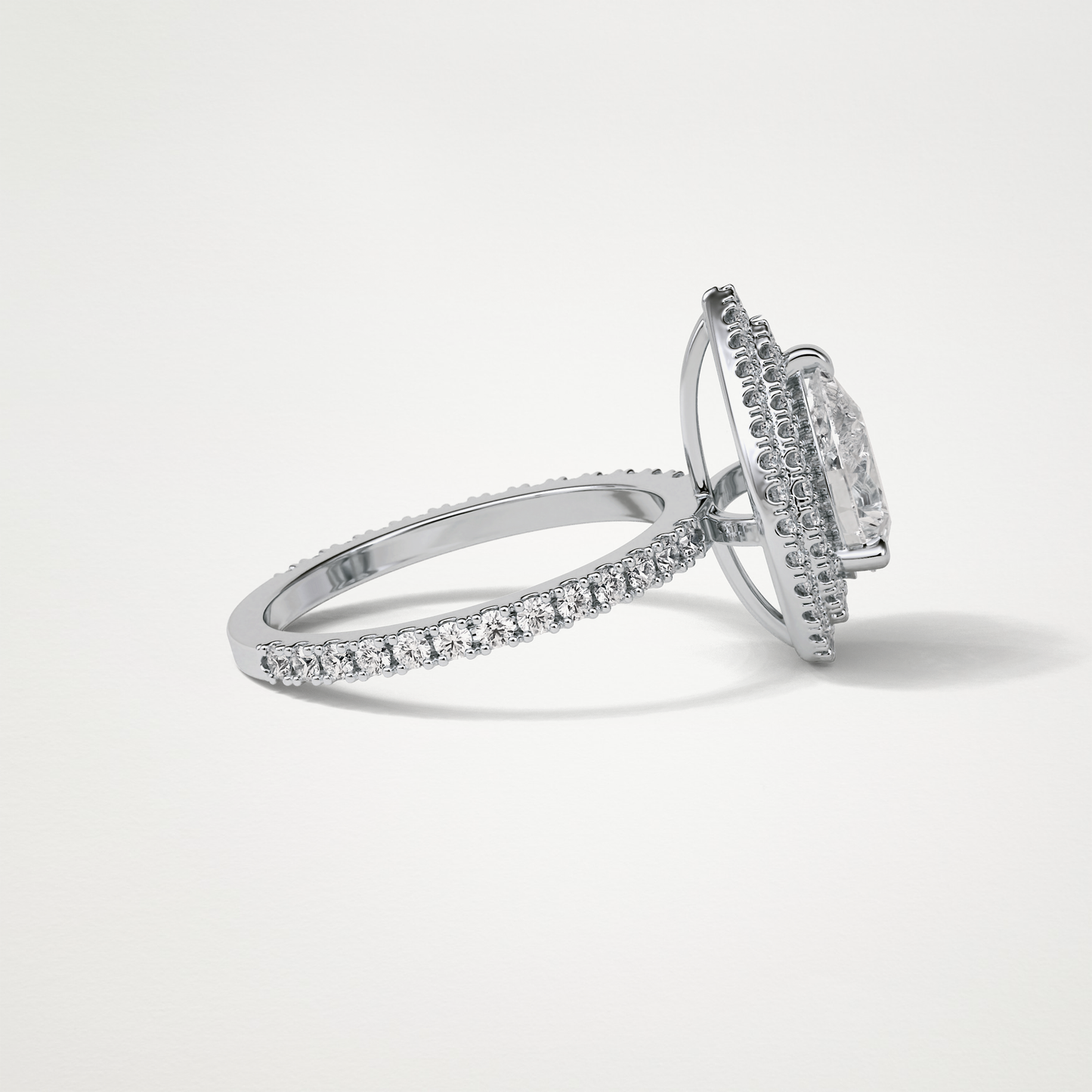 Pear Double Halo Moissanite Engagement Ring – 1.33 CT Lab-Created Brilliance in 10K/14K/18K Gold